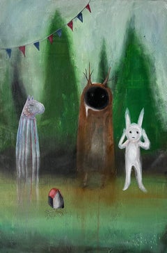 Friends from the forest, 60x40cm, toile, huile