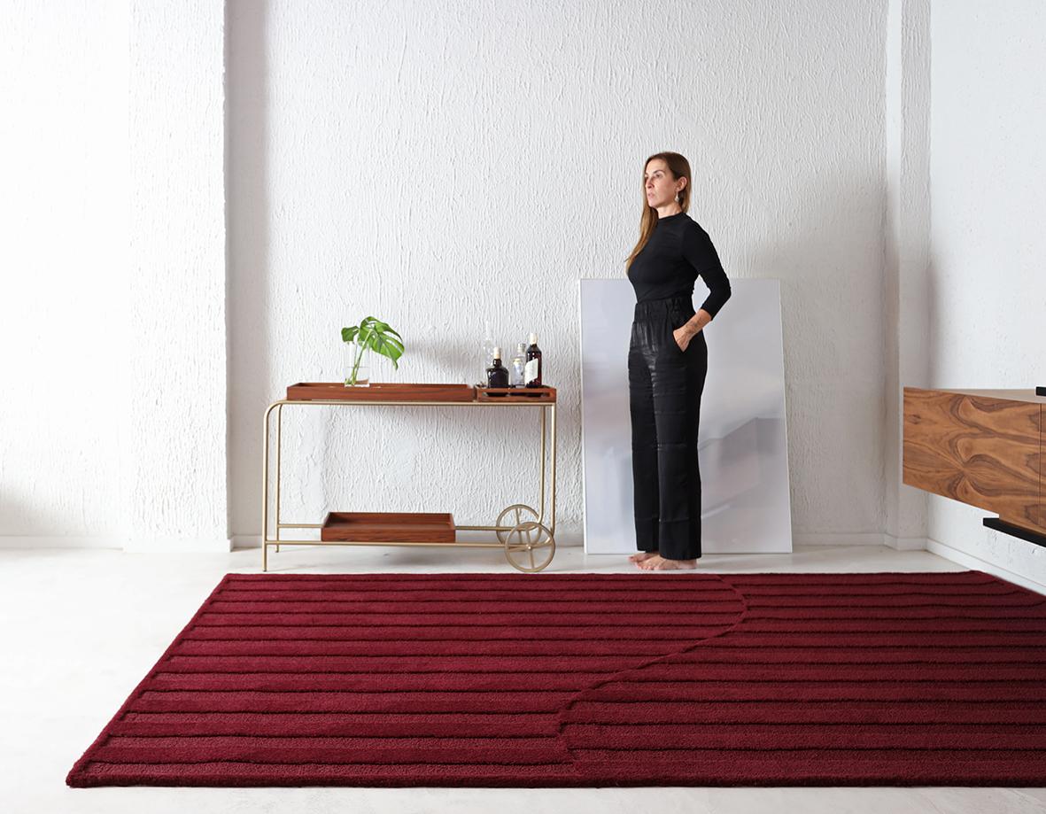 Lina Rug Inspired by Lina Bo Bardi Handmade with Sustainable Econyl For Sale 2