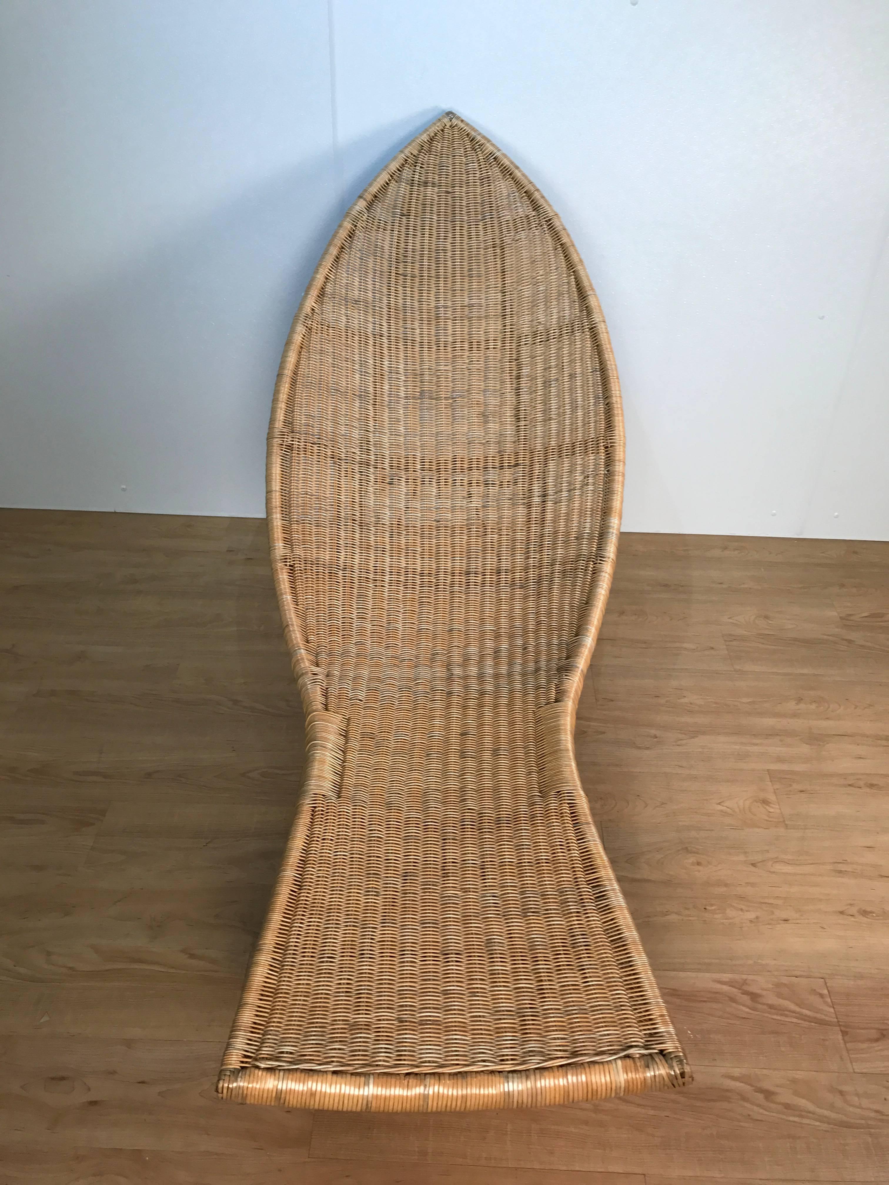 Woven Lina Zervudachi for Elsa Schiaparelli Rattan Fish Lounge