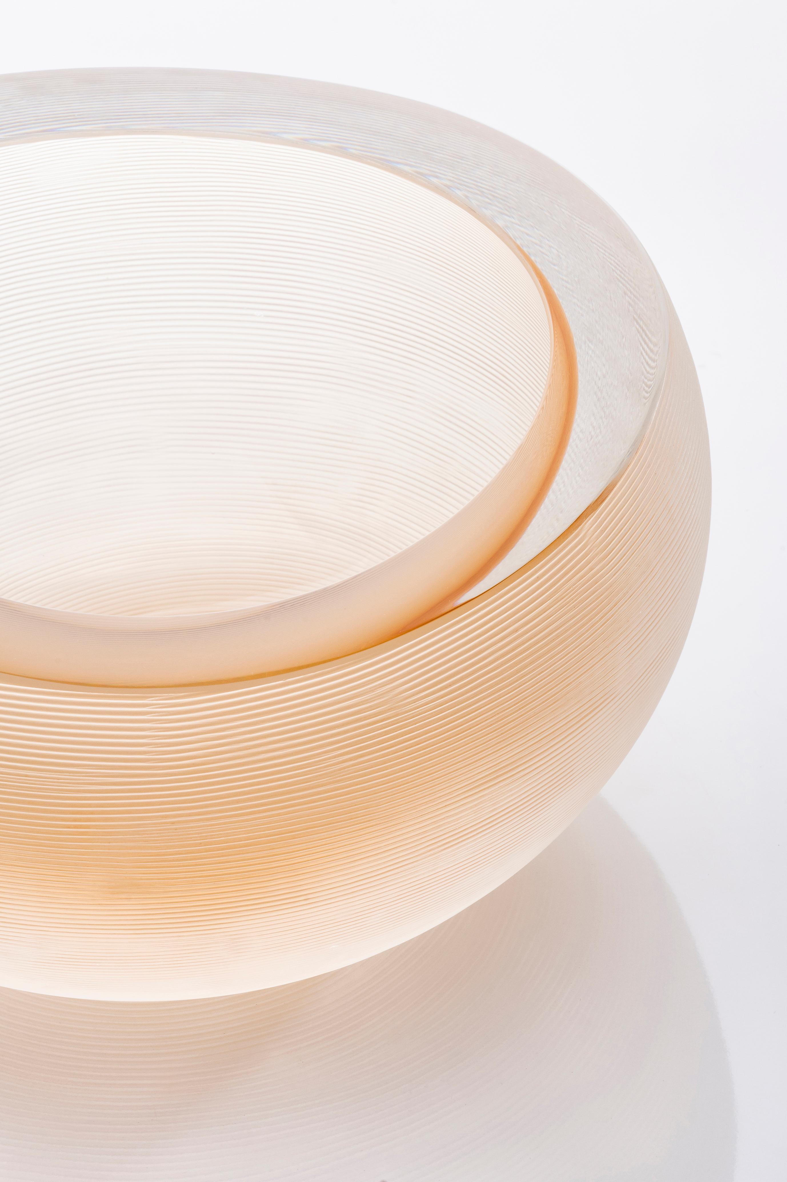 Moderno 21° secolo Federico Peri Linae Vaso piccolo in vetro di Murano colore rosato in vendita