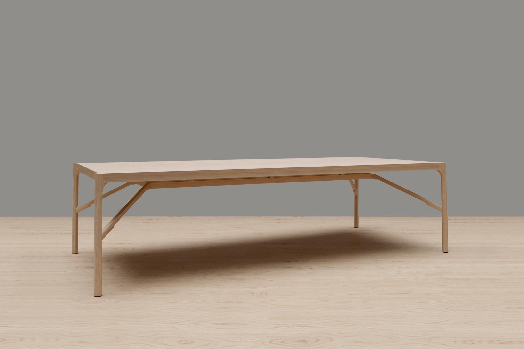 Linard dining table by Thai Hua
Dimensions: D 245 x W 120 x H 75 cm
Materials: oak wood.

Rectangular dining table made of natural white oak.

Thai Hua is an industrial designer originally from Vietnam trained in Switzerland. Since 2003 Thai