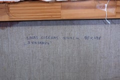 Linas Cicenas 3 Sesekes Signed Contemporary Cubist Oil Painting on Canvas 2001