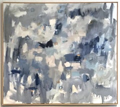 Linc Thelen, Large abstract painting, Blue and white, Framed