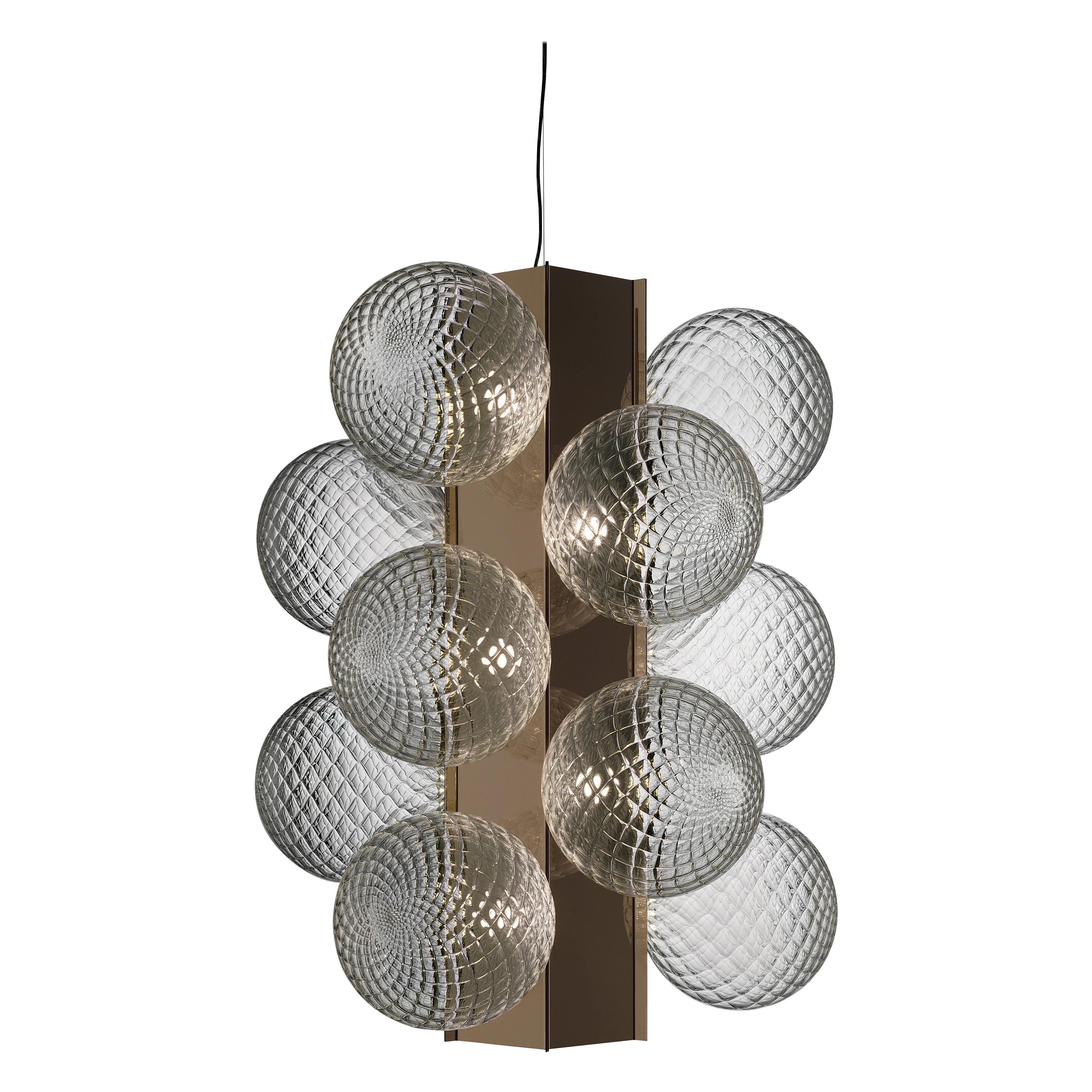 Clear (Crysral_CC) Lincoln 7259 Suspension Lamp in Glass, by Fabio Calvi & Paolo Brambilla