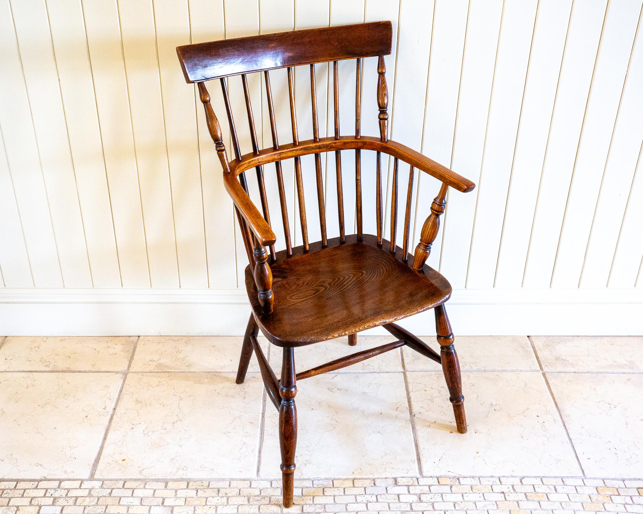Lincolnshire Windsor Chair Comb Back Chair Antique 1840 Early Victorian 1800s For Sale 7
