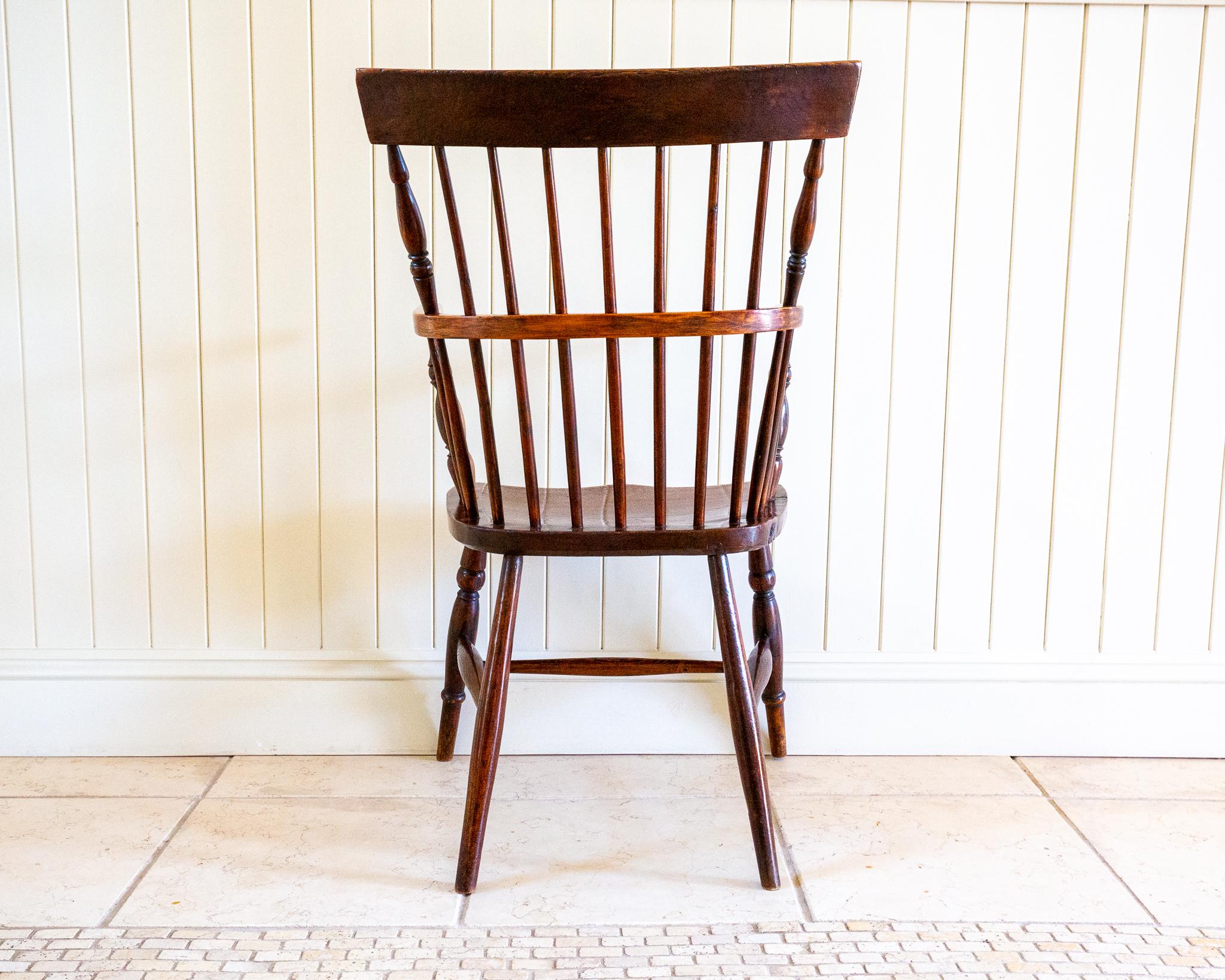 Lincolnshire Windsor Chair Comb Back Chair Antique 1840 Early Victorian 1800s For Sale 9
