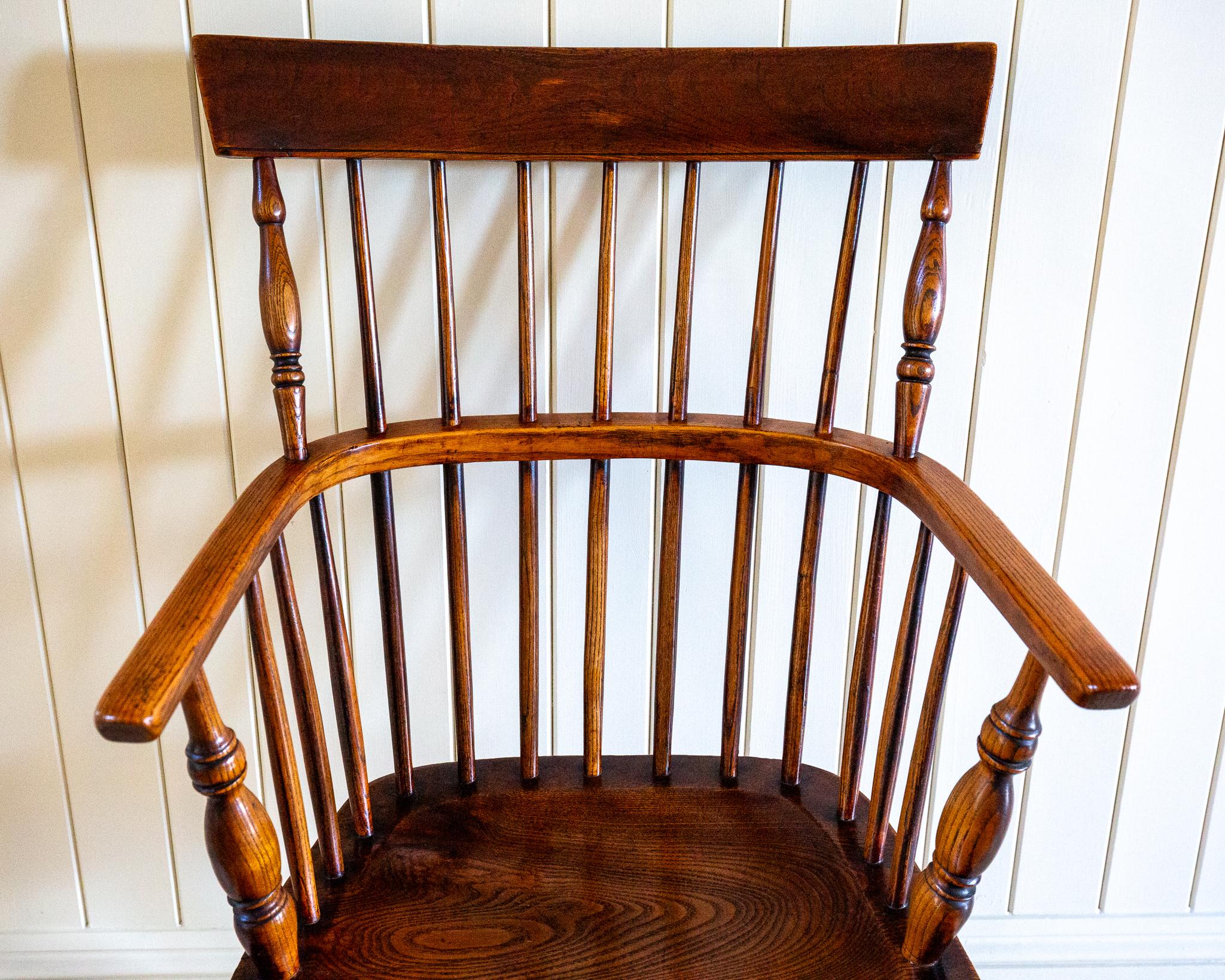 Lincolnshire Windsor Chair Comb Back Chair Antique 1840 Early Victorian 1800s For Sale 10