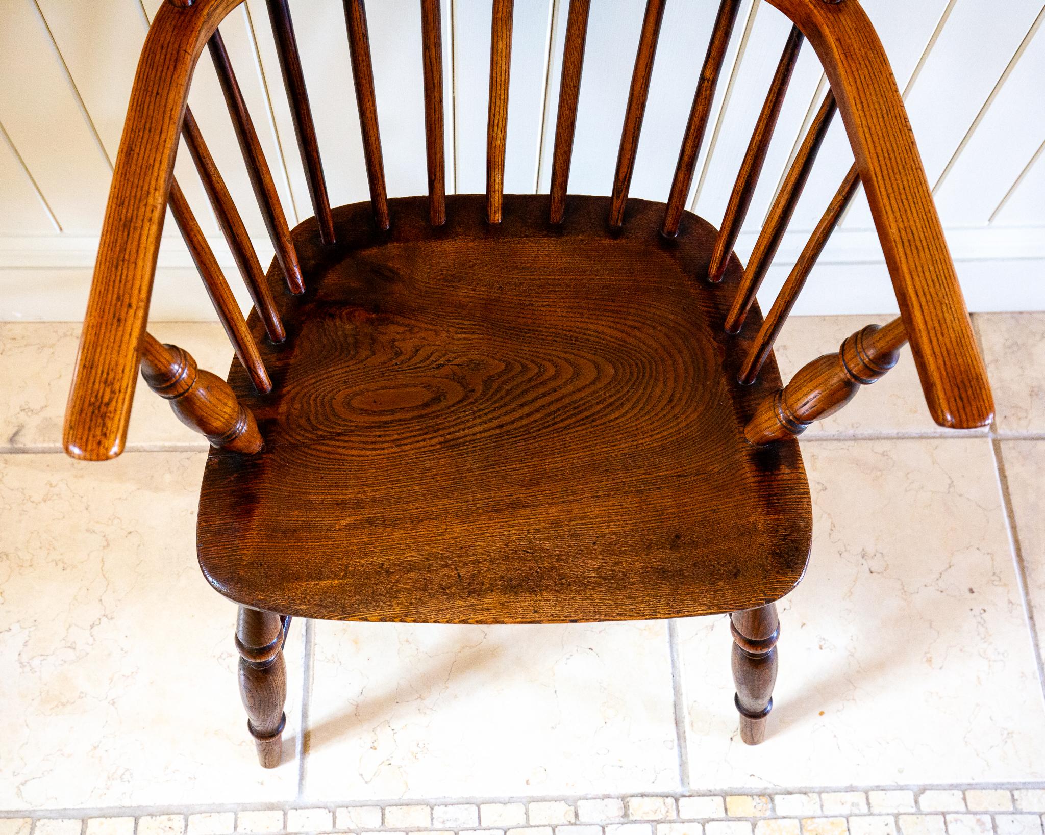 Lincolnshire Windsor Chair Comb Back Chair Antique 1840 Early Victorian 1800s For Sale 11