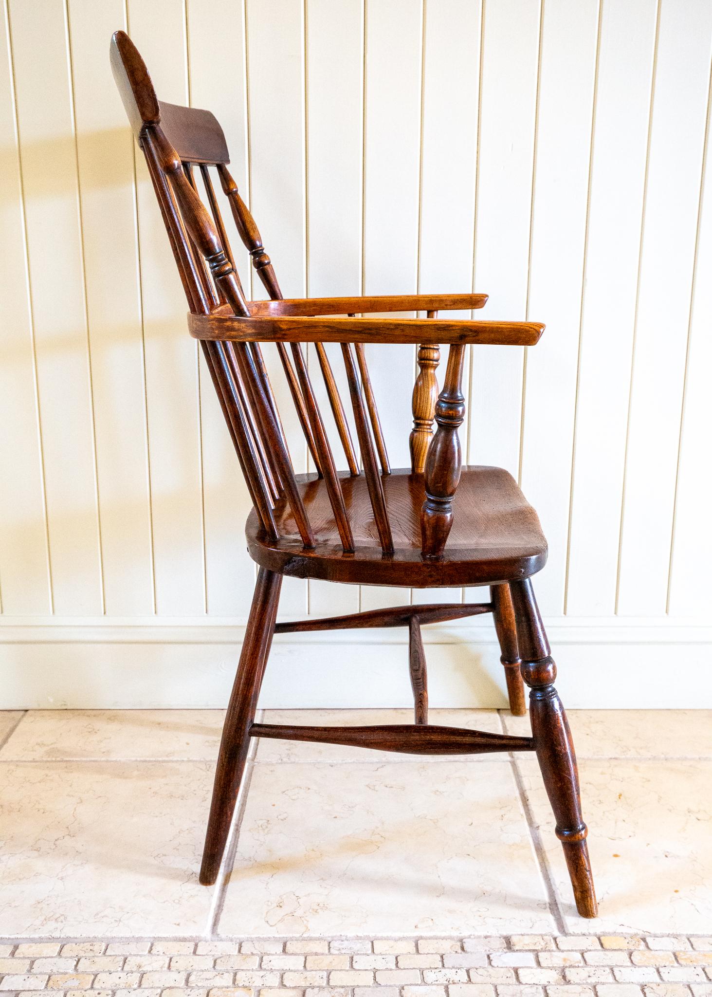 Lincolnshire Windsor Chair Comb Back Chair Antique 1840 Early Victorian 1800s For Sale 2