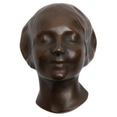 l’Inconnue de la Seine Bronze Mask Sculpture France