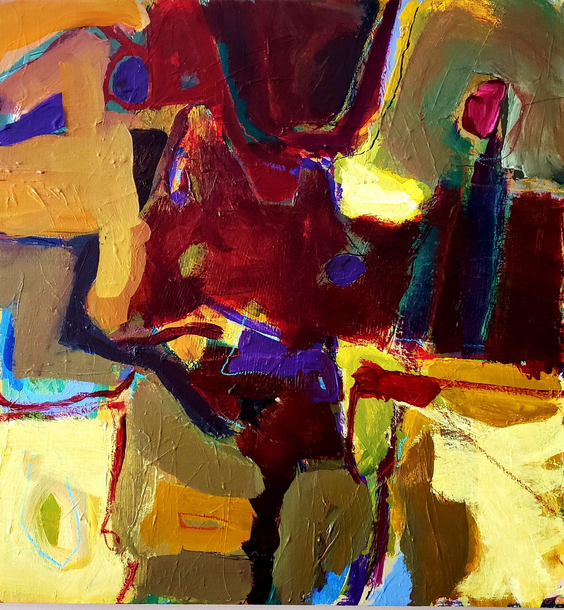 Abstract Painting di Linda Bankerd - Nada #6, Pittura, Acrilico su tela
