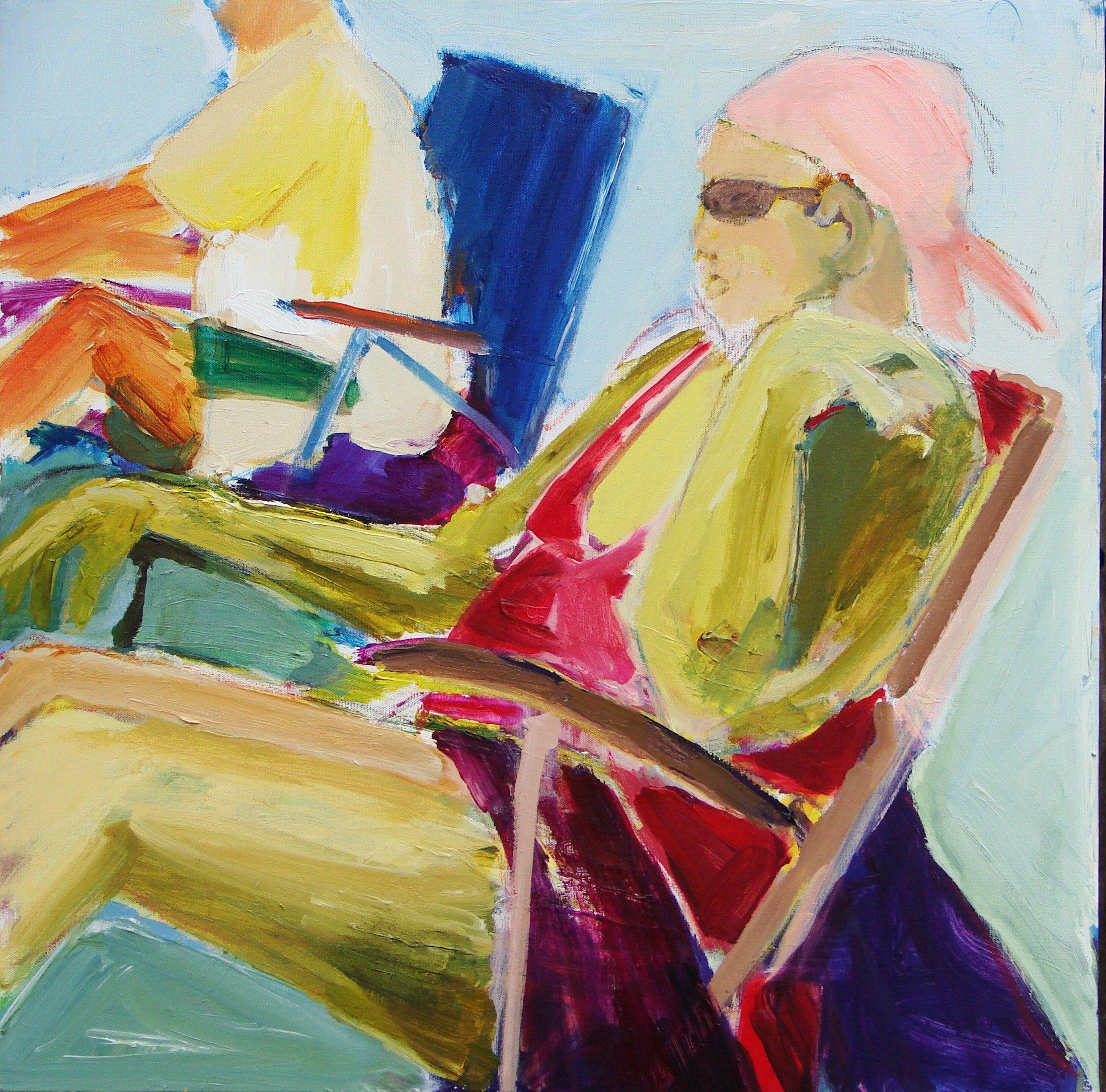 Sciarpa rosa, Pittura, Acrilico su tela - Painting di Linda Bankerd
