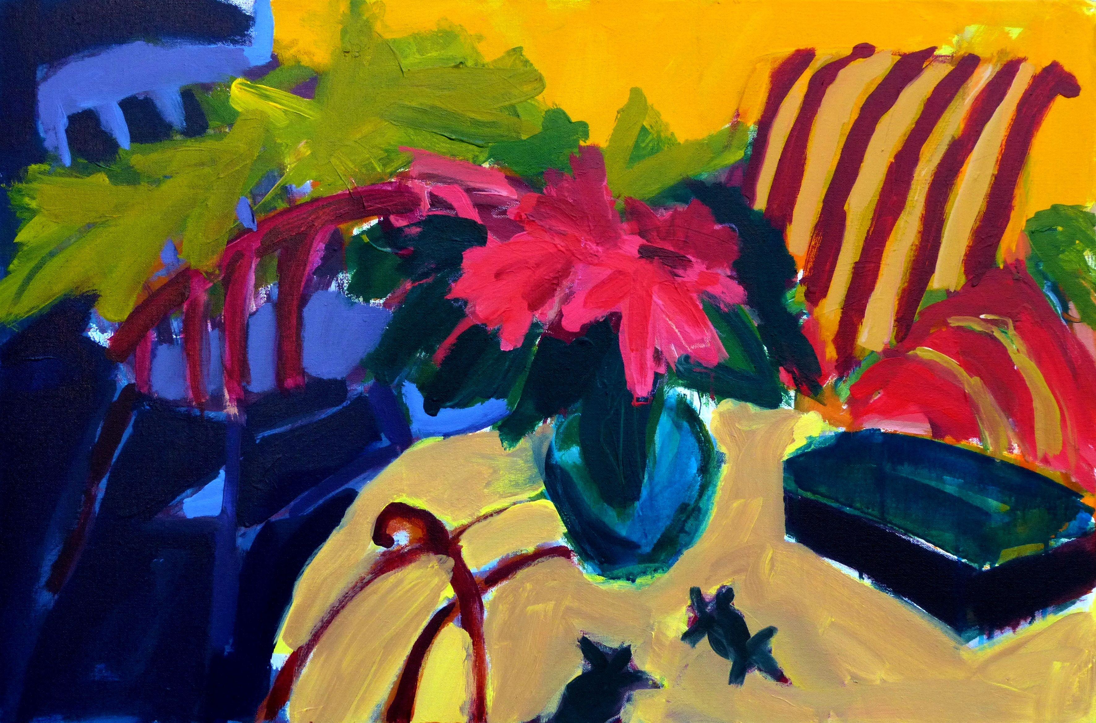 The Livingroom, peinture, acrylique sur toile - Painting de Linda Bankerd
