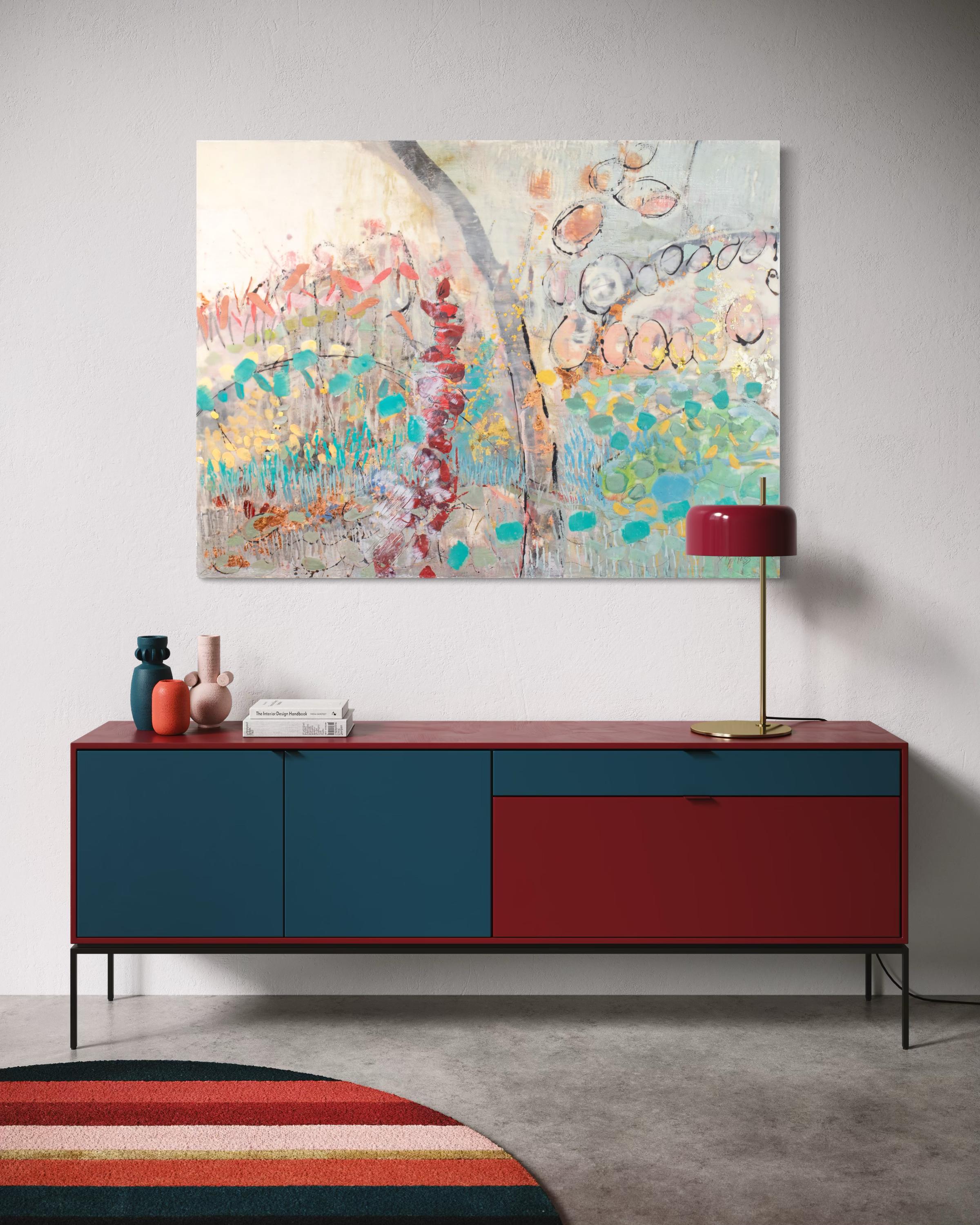 Peinture abstraite à l'encaustique « Awakening » - Painting de Linda Bigness