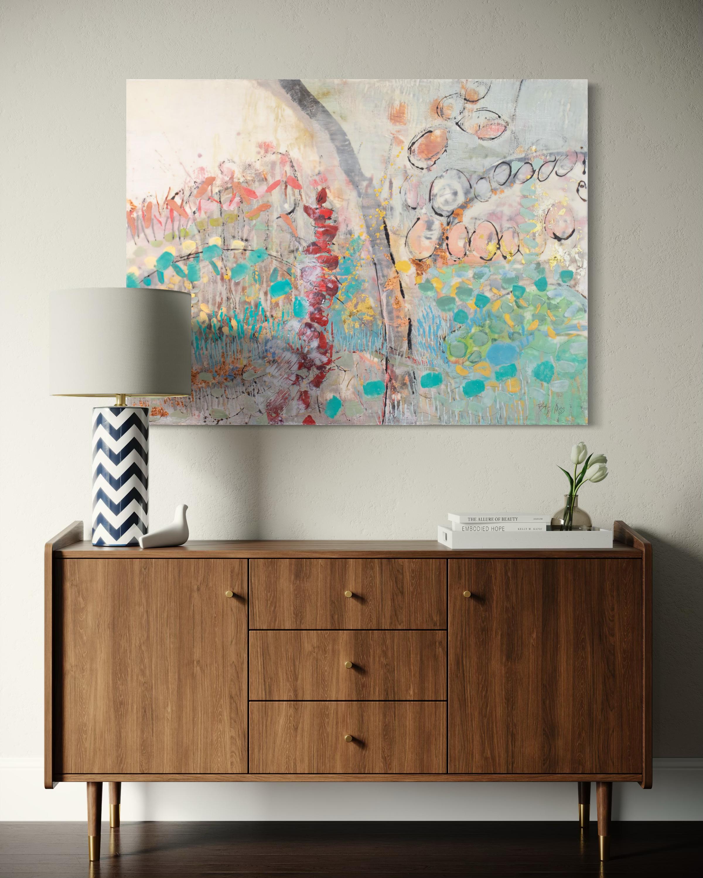 Peinture abstraite à l'encaustique « Awakening » en vente 1