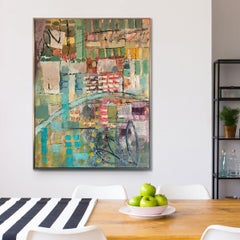 "Broadway Revisited, " Abstract Encaustic Painting
