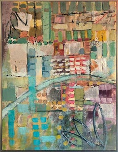 "Broadway Revisited, " Abstract Encaustic Painting