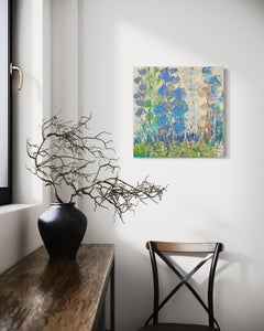 "Climbing Clematis" Abstract Encaustic Painting