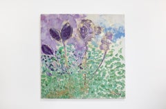 "Iris Last Stand IV" Abstracted Floral Encaustic Painting