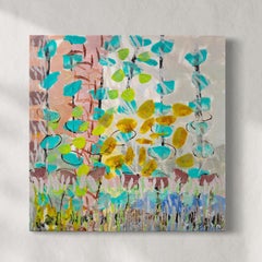 "Traveling Vines" Abstract Encaustic Painting
