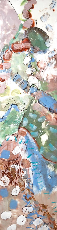 "Urban Stroll, " Abstract Encaustic Painting