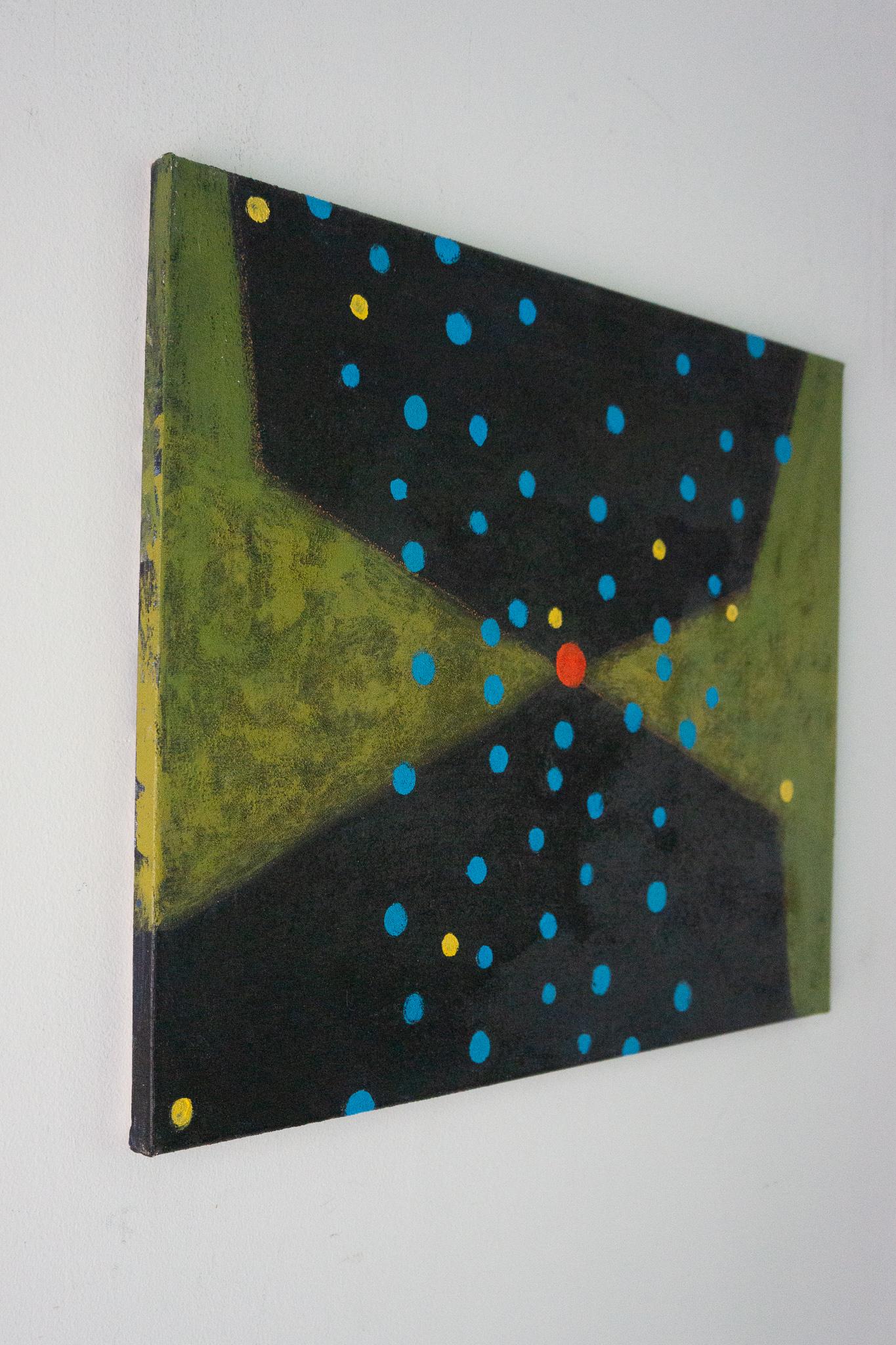 Blaues, abstraktes Gemälde der Legato-Zeit – Painting von Linda Cassidy