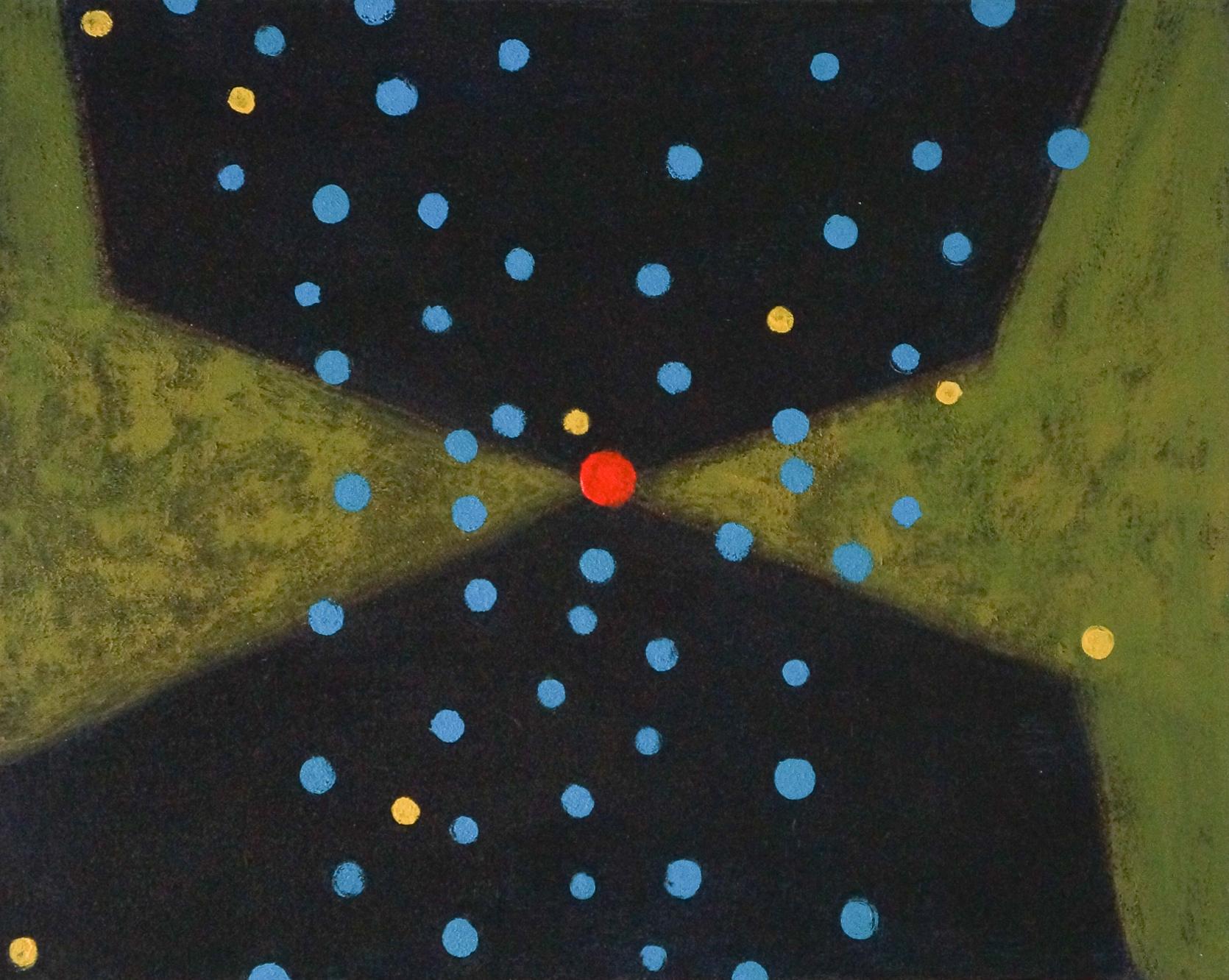 Linda Cassidy Abstract Painting – Blaues, abstraktes Gemälde der Legato-Zeit