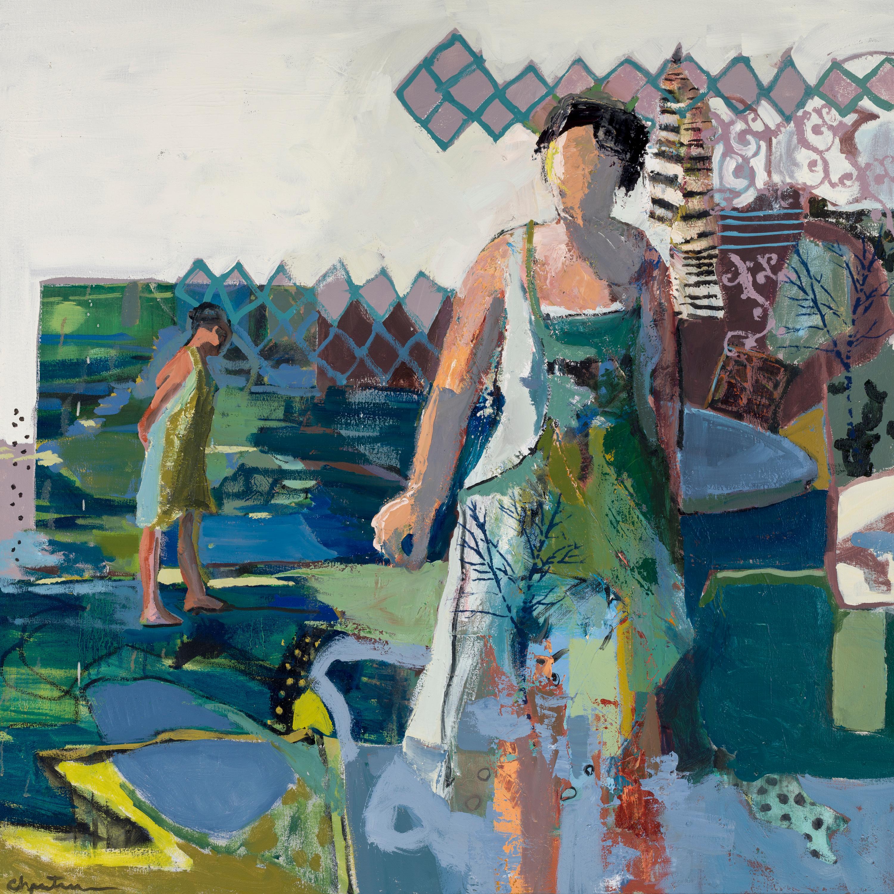 Figurative Painting de Linda Christensen - Campamento
