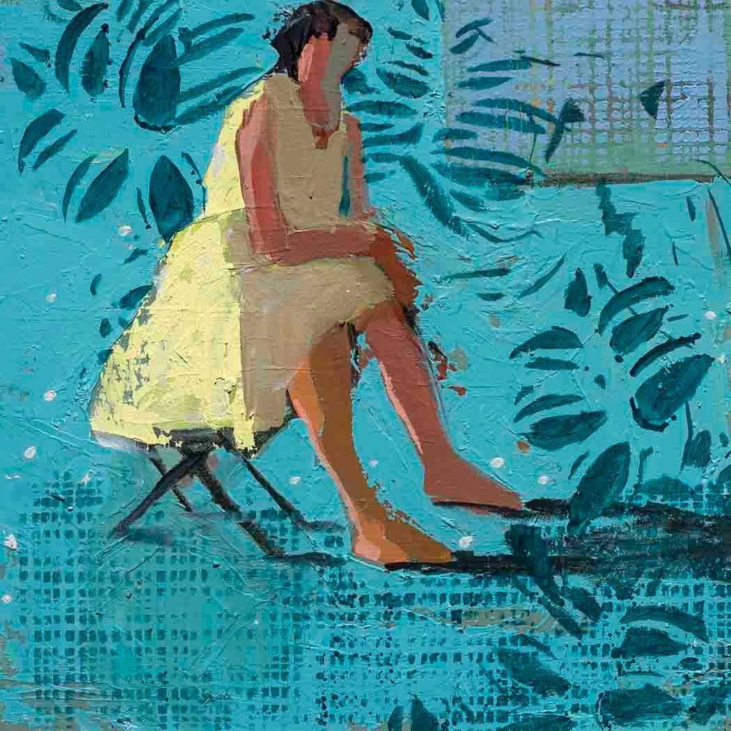 Linda Christensen Figurative Painting - Camp Stool