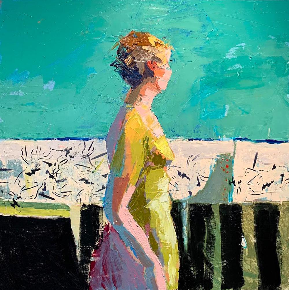 Linda Christensen Figurative Painting - Hike