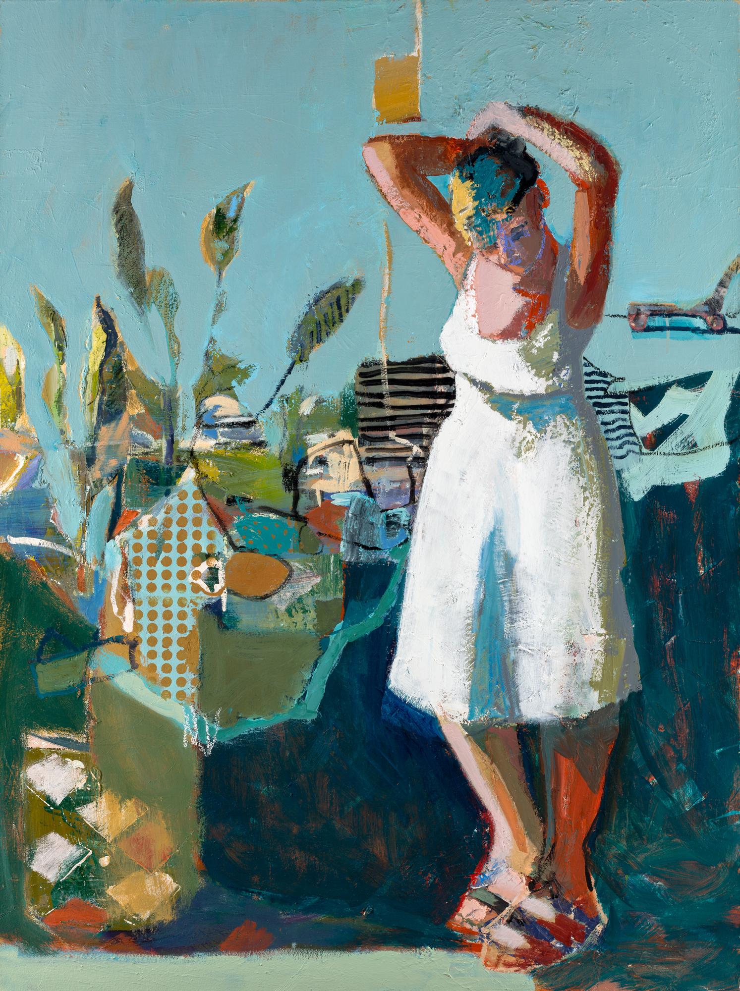 Figurative Painting de Linda Christensen - Patio