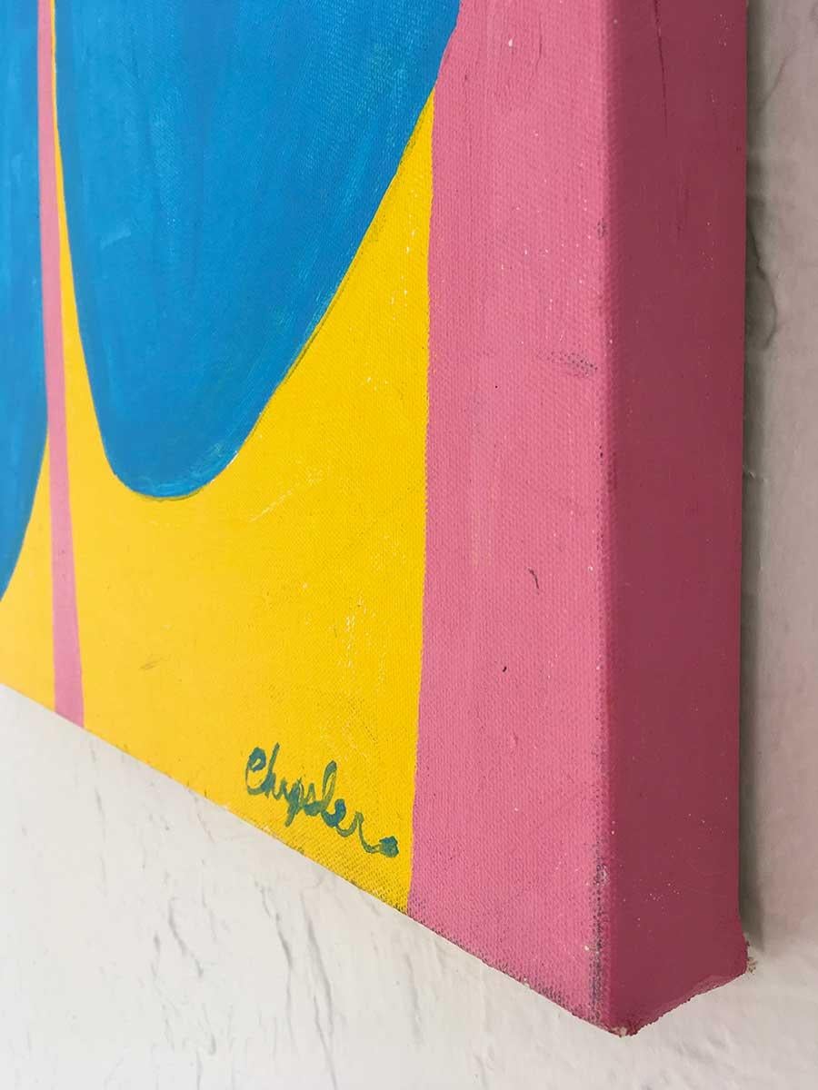 « Abstract Blue Balls » de Linda Chrysler, peinture acrylique sur toile en vente 1