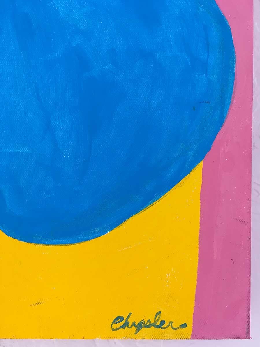 « Abstract Blue Balls » de Linda Chrysler, peinture acrylique sur toile en vente 2