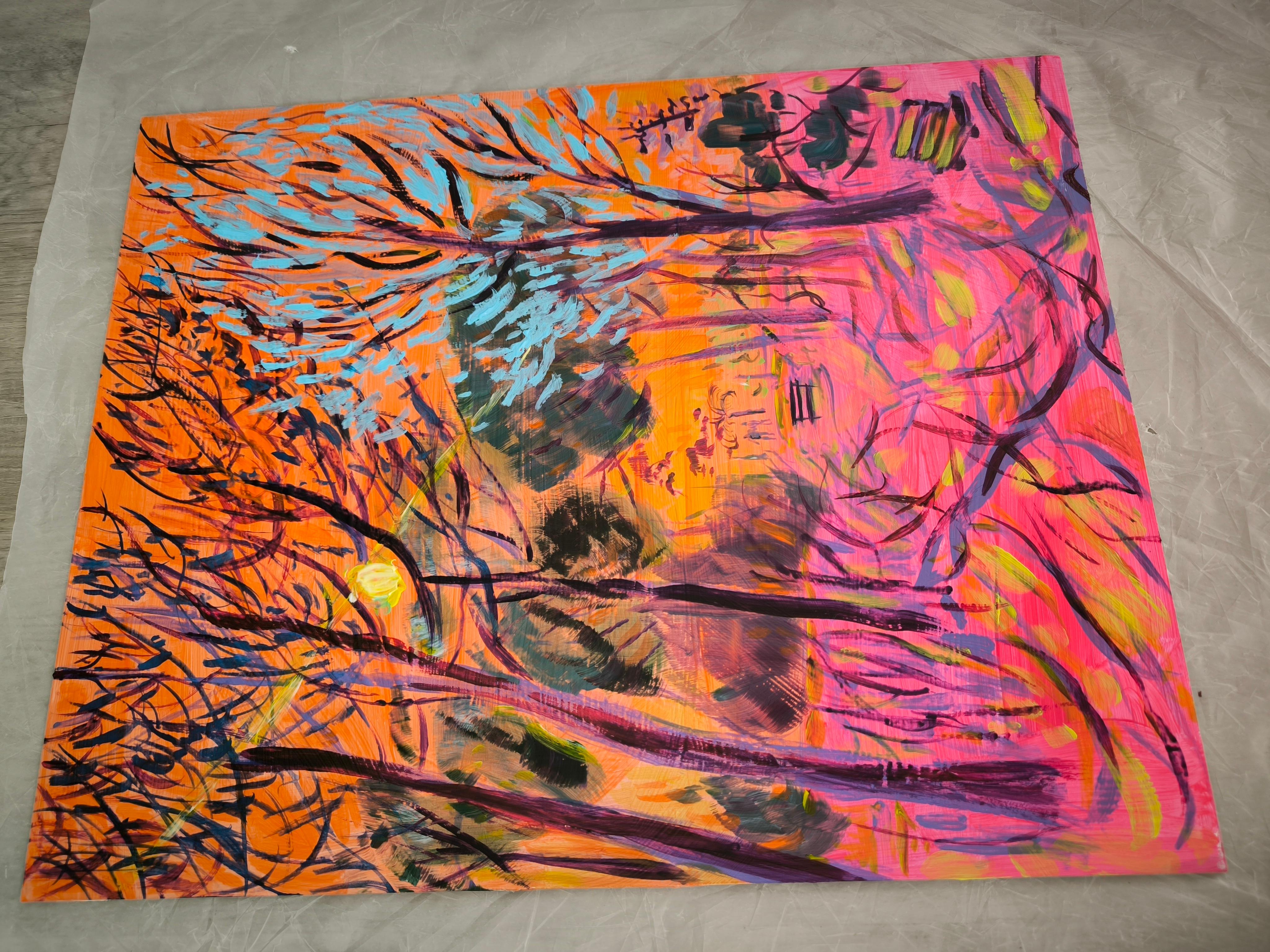 A little sunshine - Fauvist Painting by  Linda Clerget