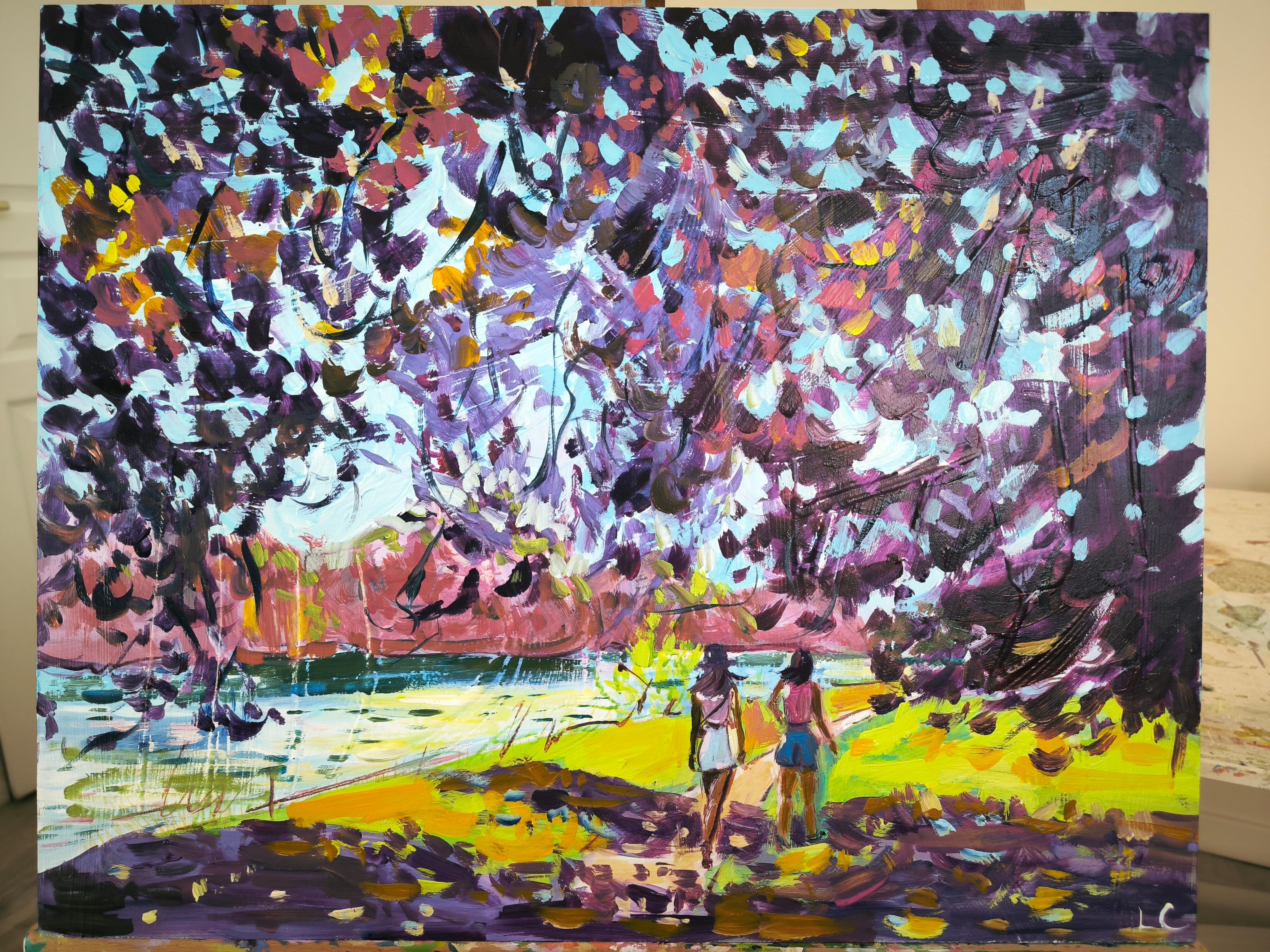 Un paseo por Morêt - Painting de  Linda Clerget