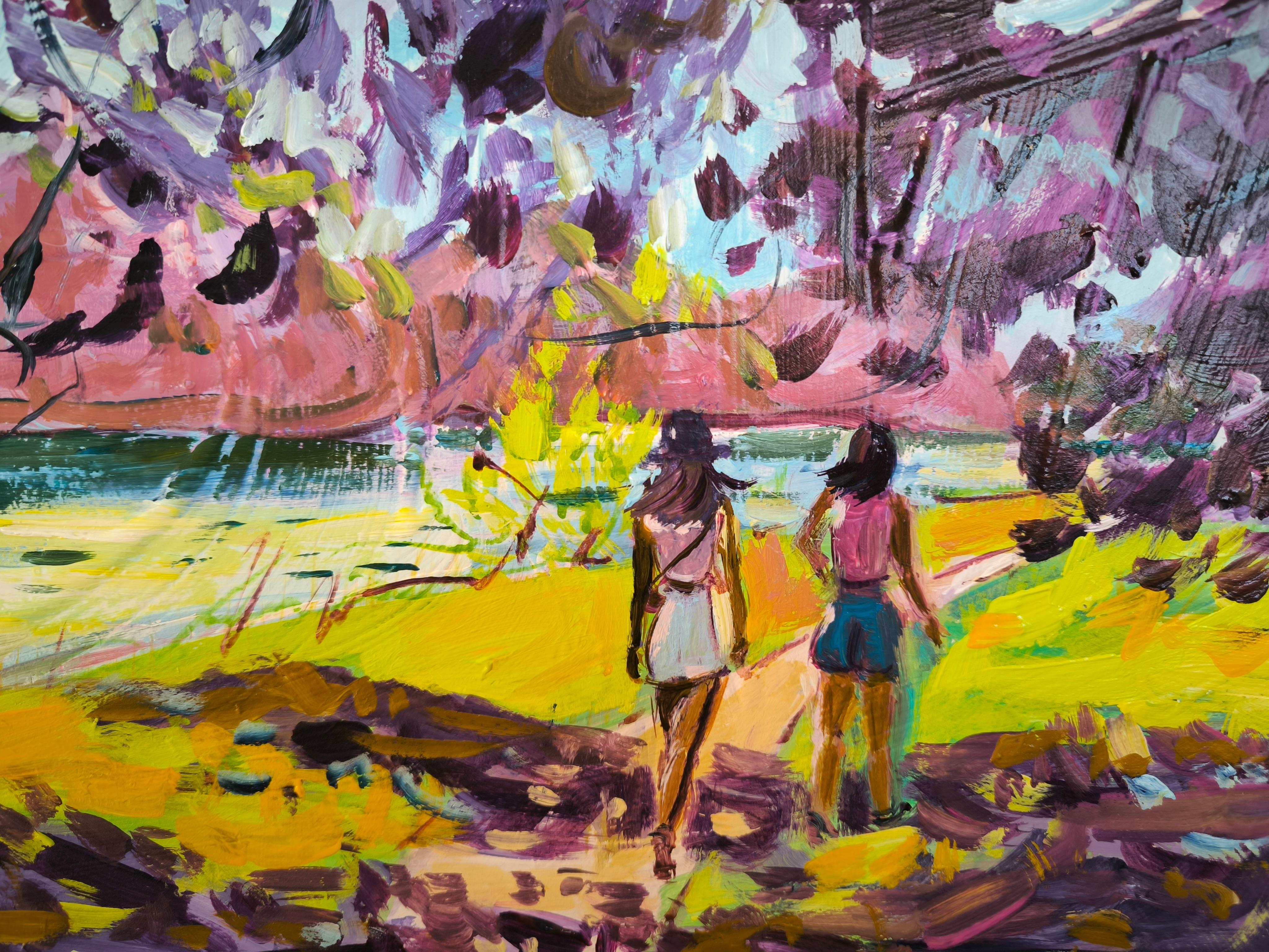 Un paseo por Morêt - Painting Fauvista de  Linda Clerget