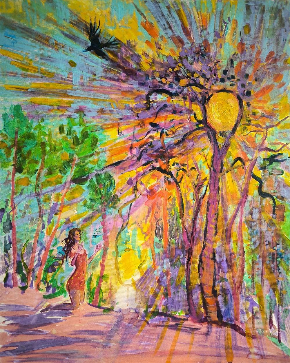 Estaciones del Despertar - Painting Impresionista abstracto de  Linda Clerget