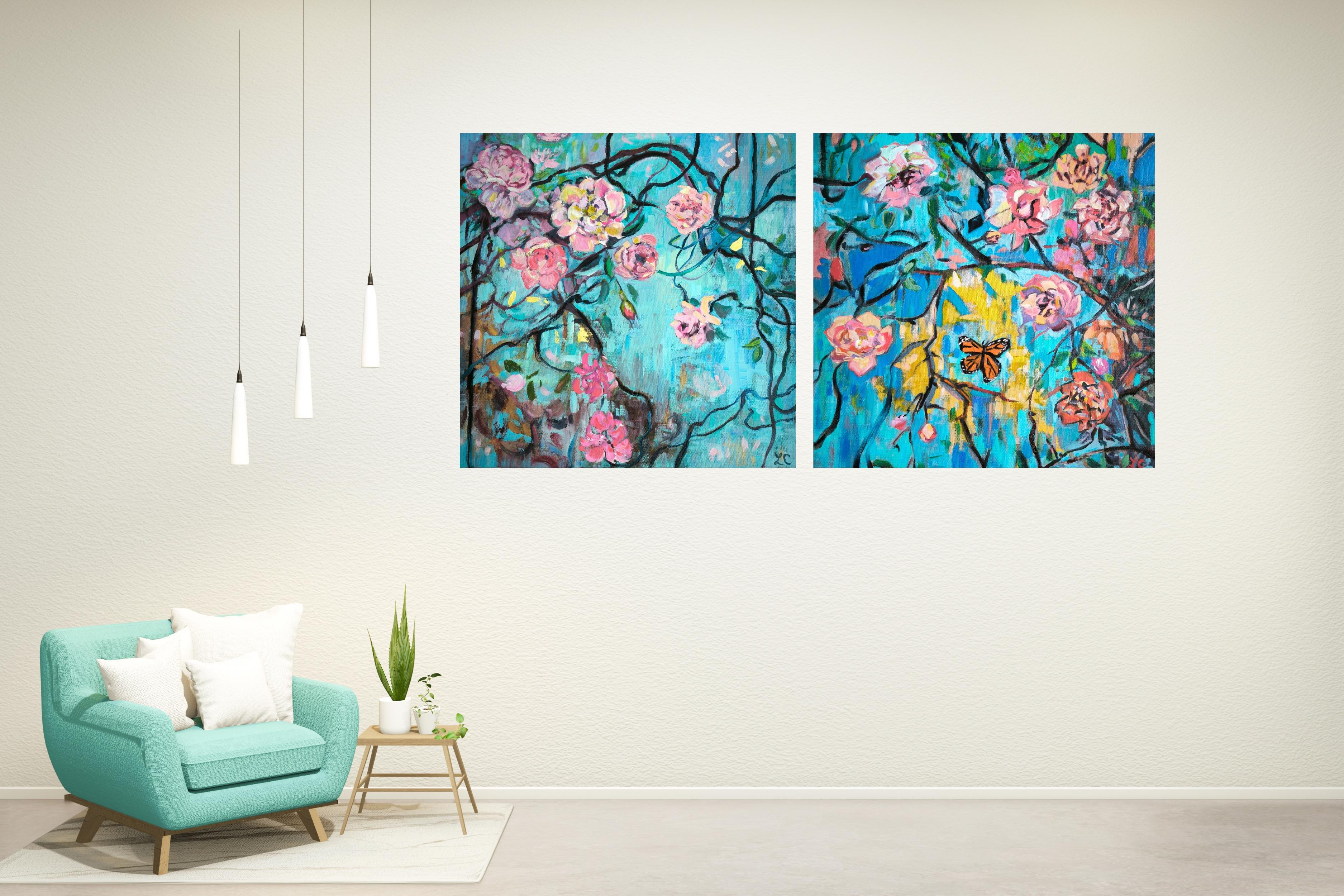 Trip floral bleu 1