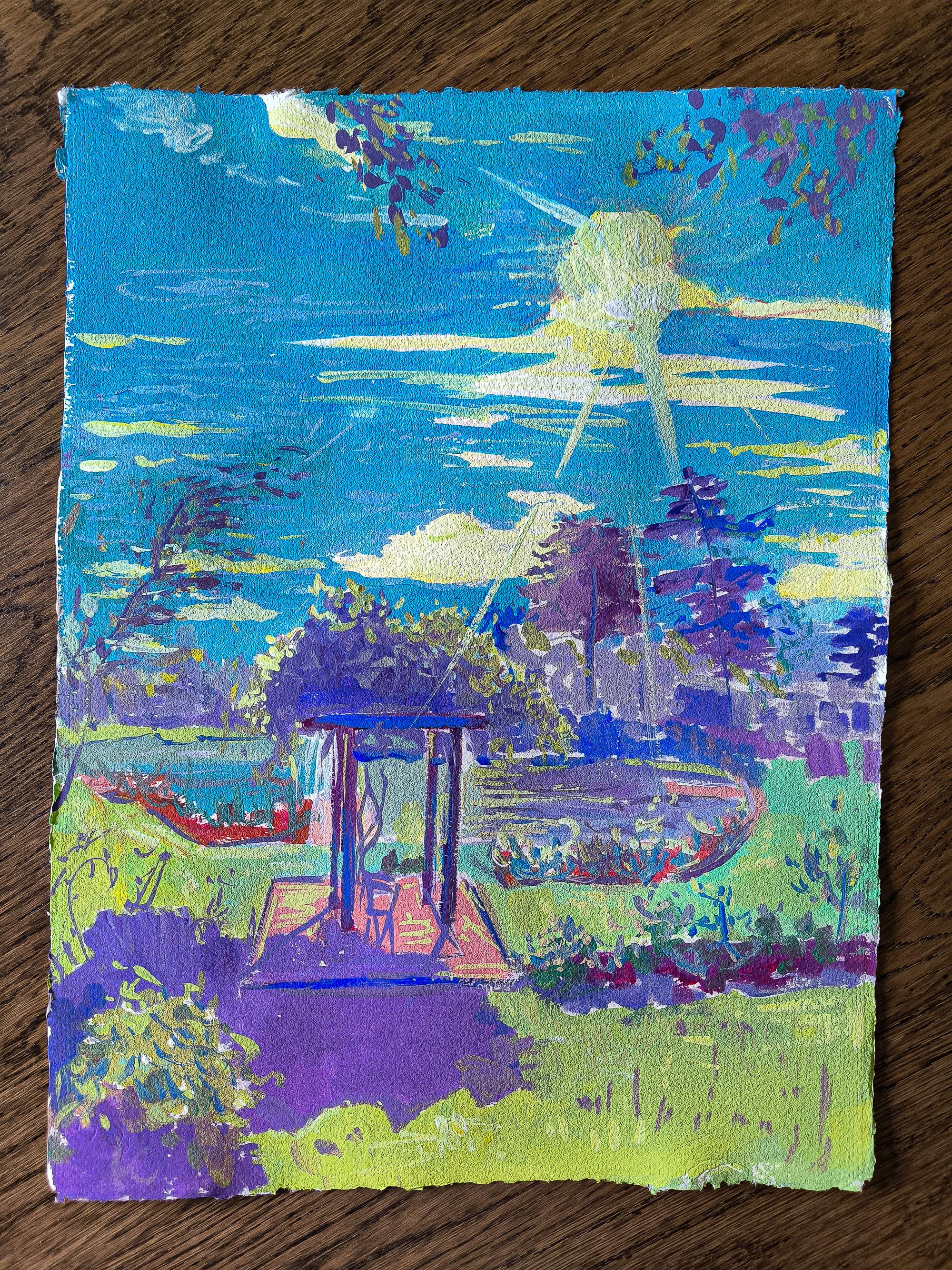 Jardín Botánico de Orleans - Painting de  Linda Clerget