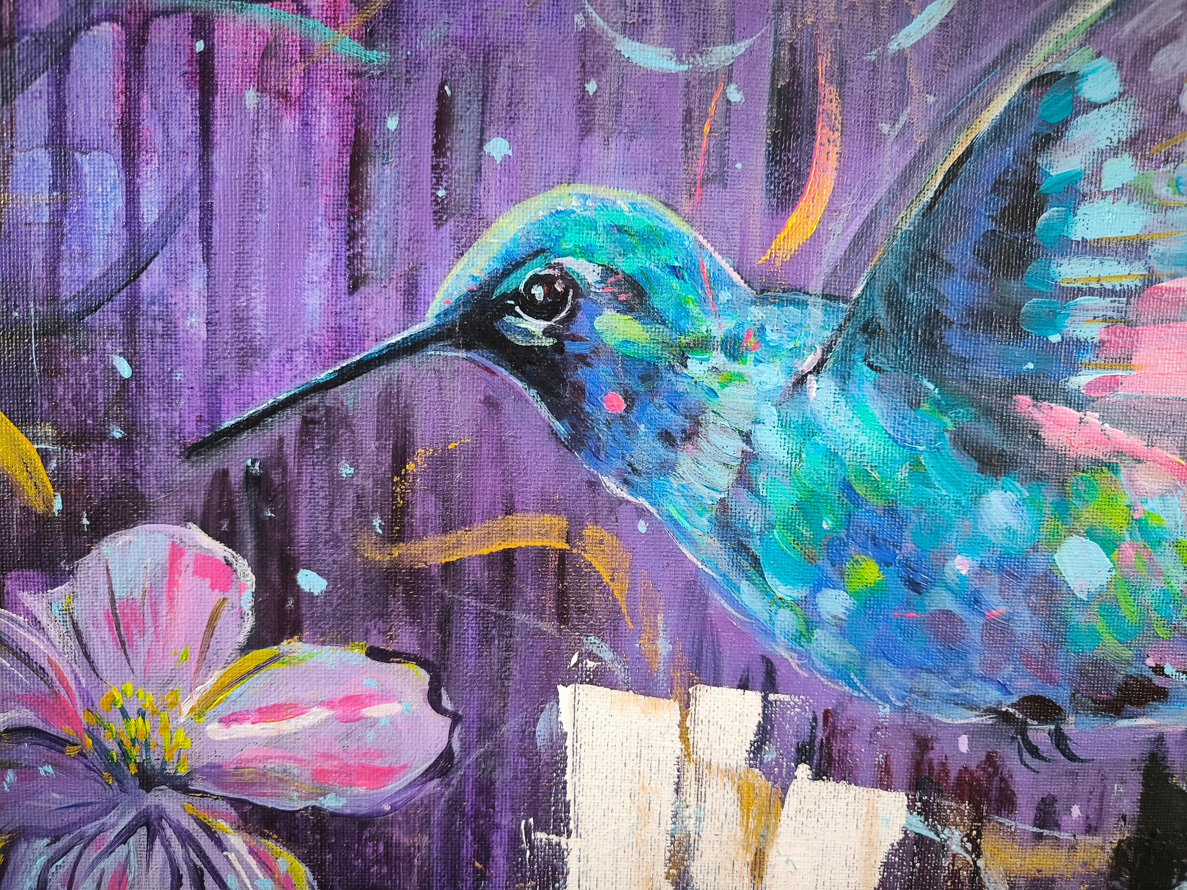 Danza Celeste - Animal Painting Grigio di  Linda Clerget