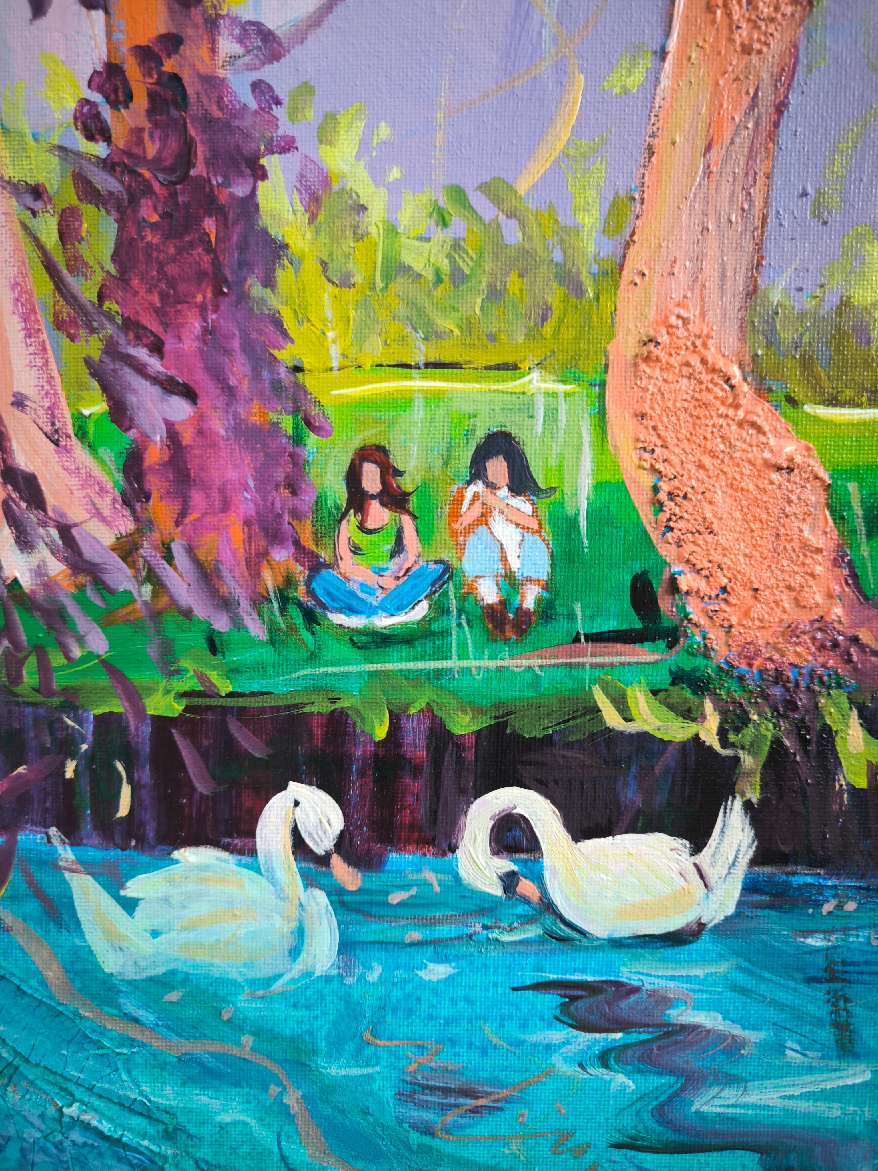 Paysages français rêveurs - Impressionnisme abstrait Painting par  Linda Clerget