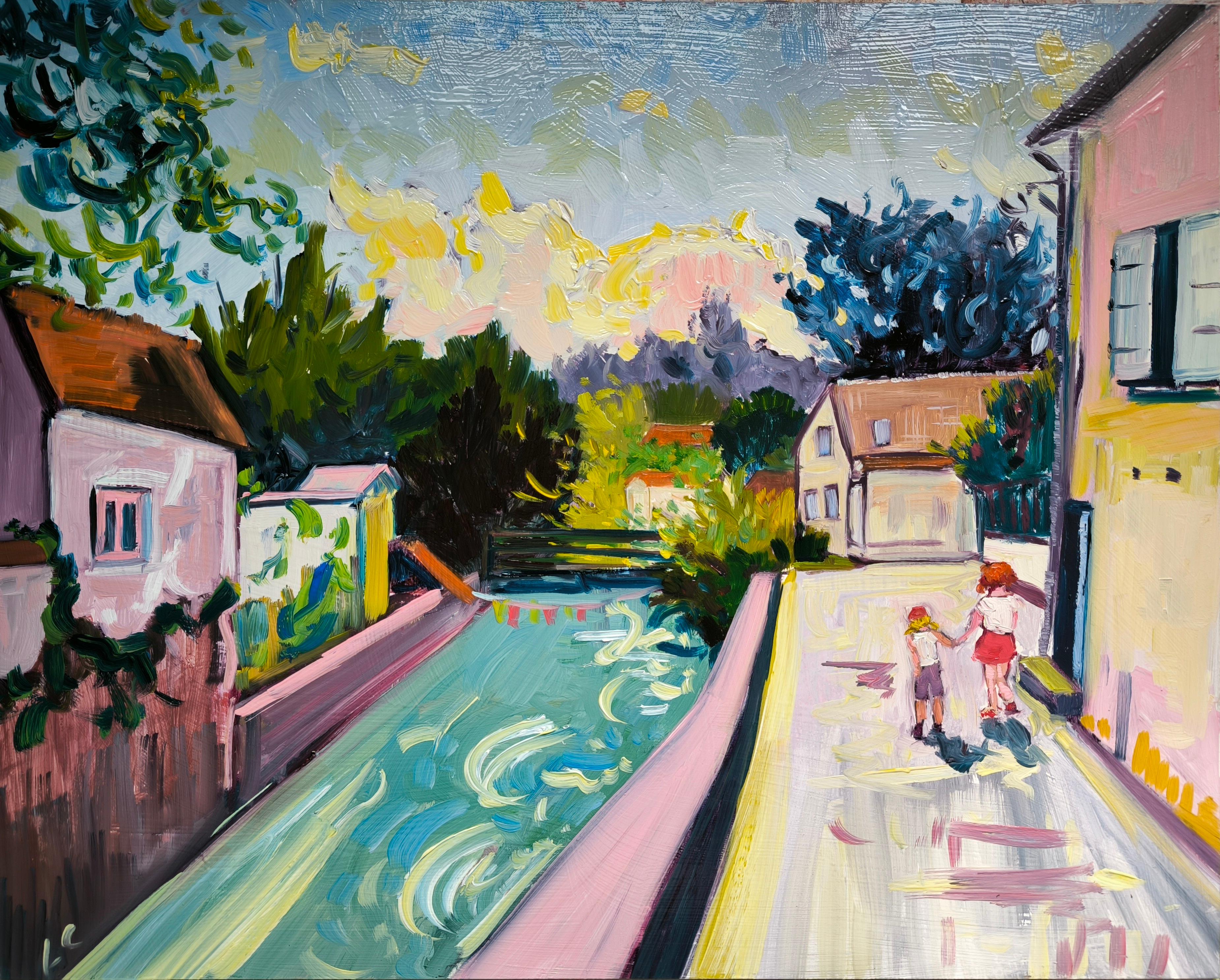 Echi dell'infanzia - Luce e acqua - Painting Impressionismo di  Linda Clerget