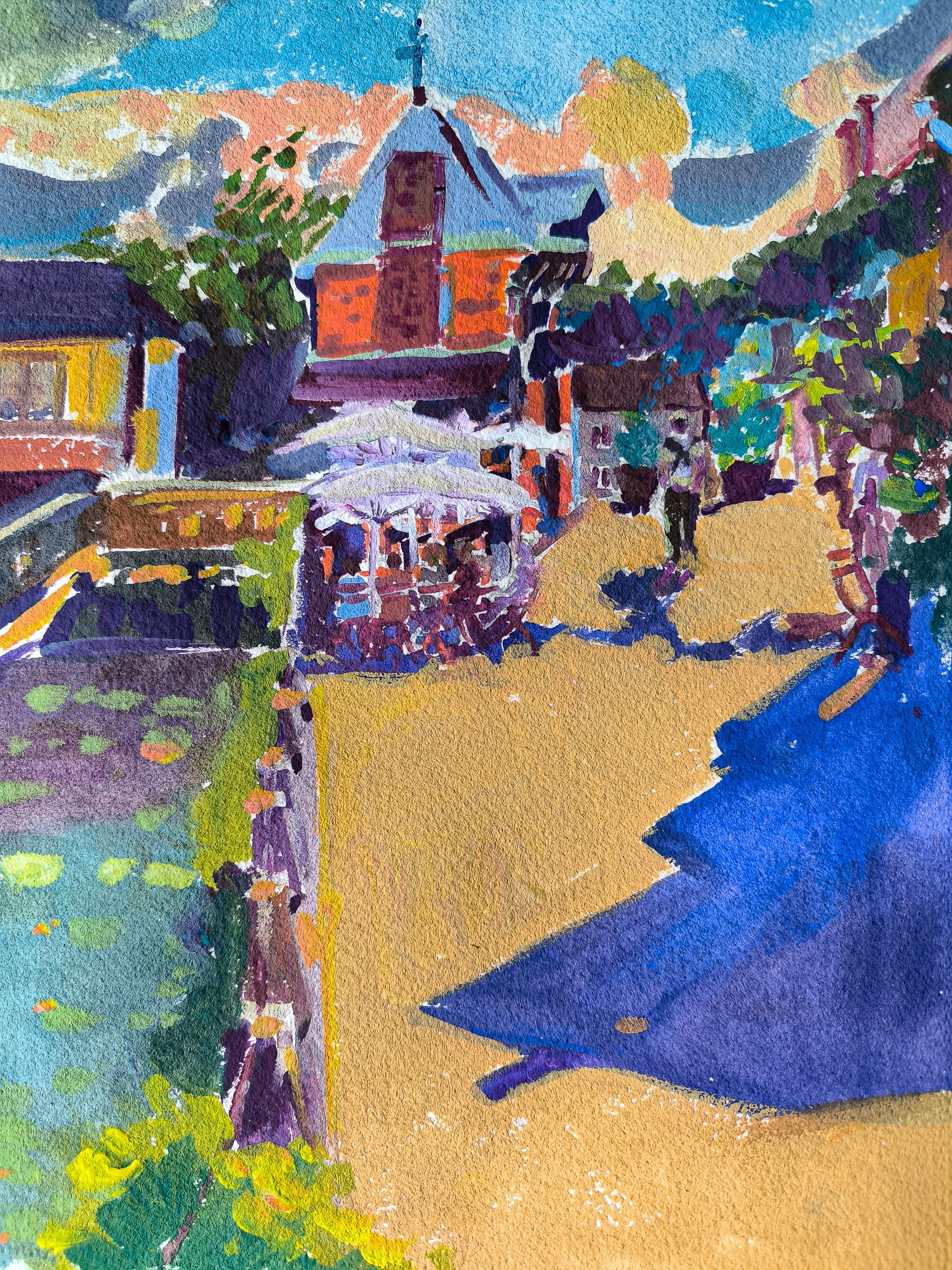 Nelle strade di Chablis - Painting di  Linda Clerget