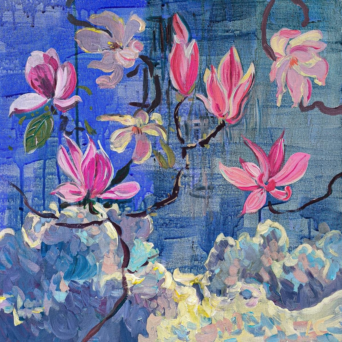  Linda Clerget Abstract Painting – Magnolie Forever II