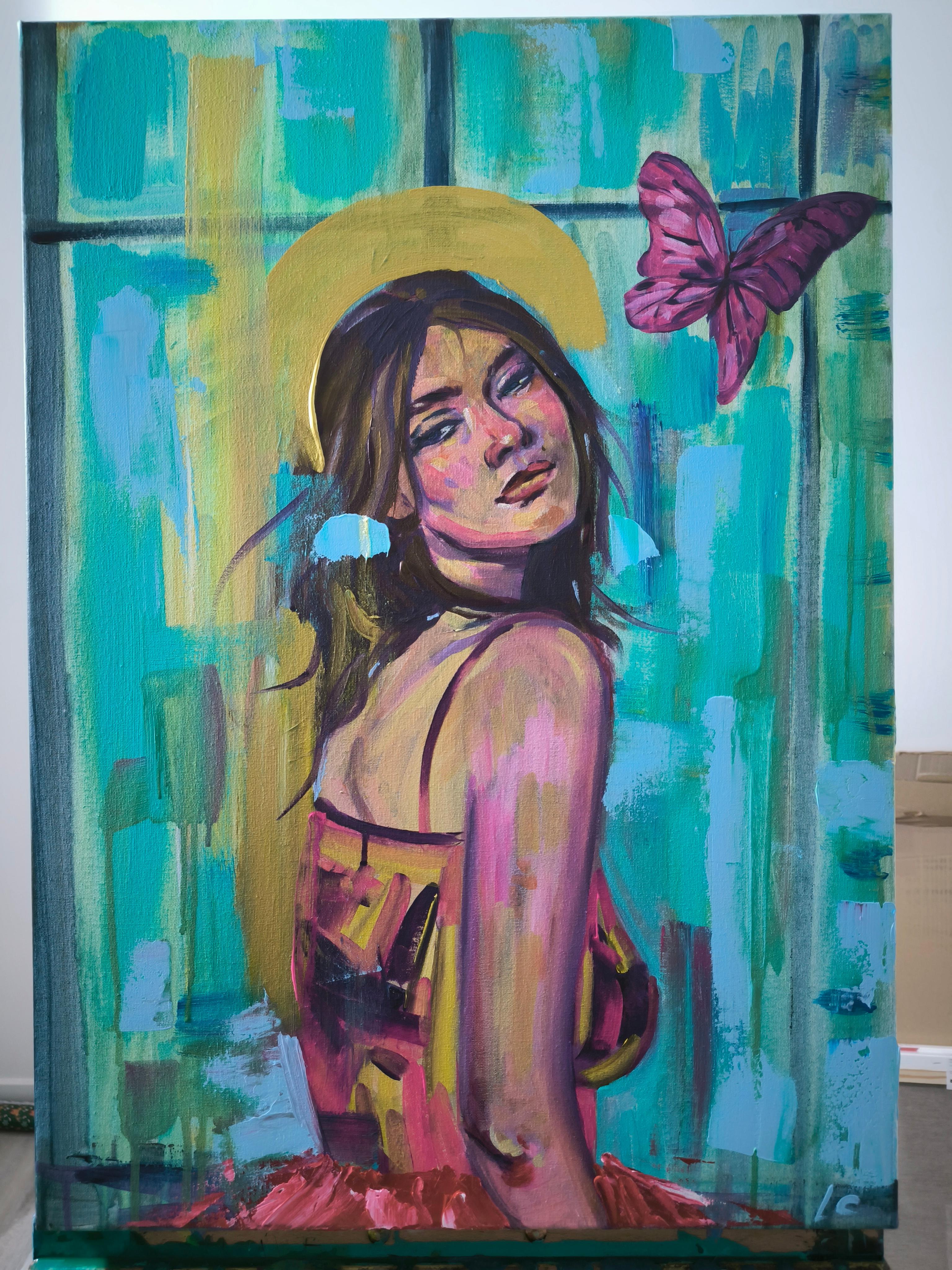 Metamorfosis - Portrait Painting Azul de  Linda Clerget