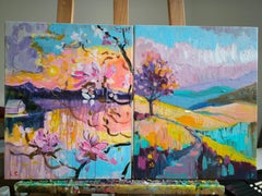 Pastel Mountains & Pastel Waterside – Diptych