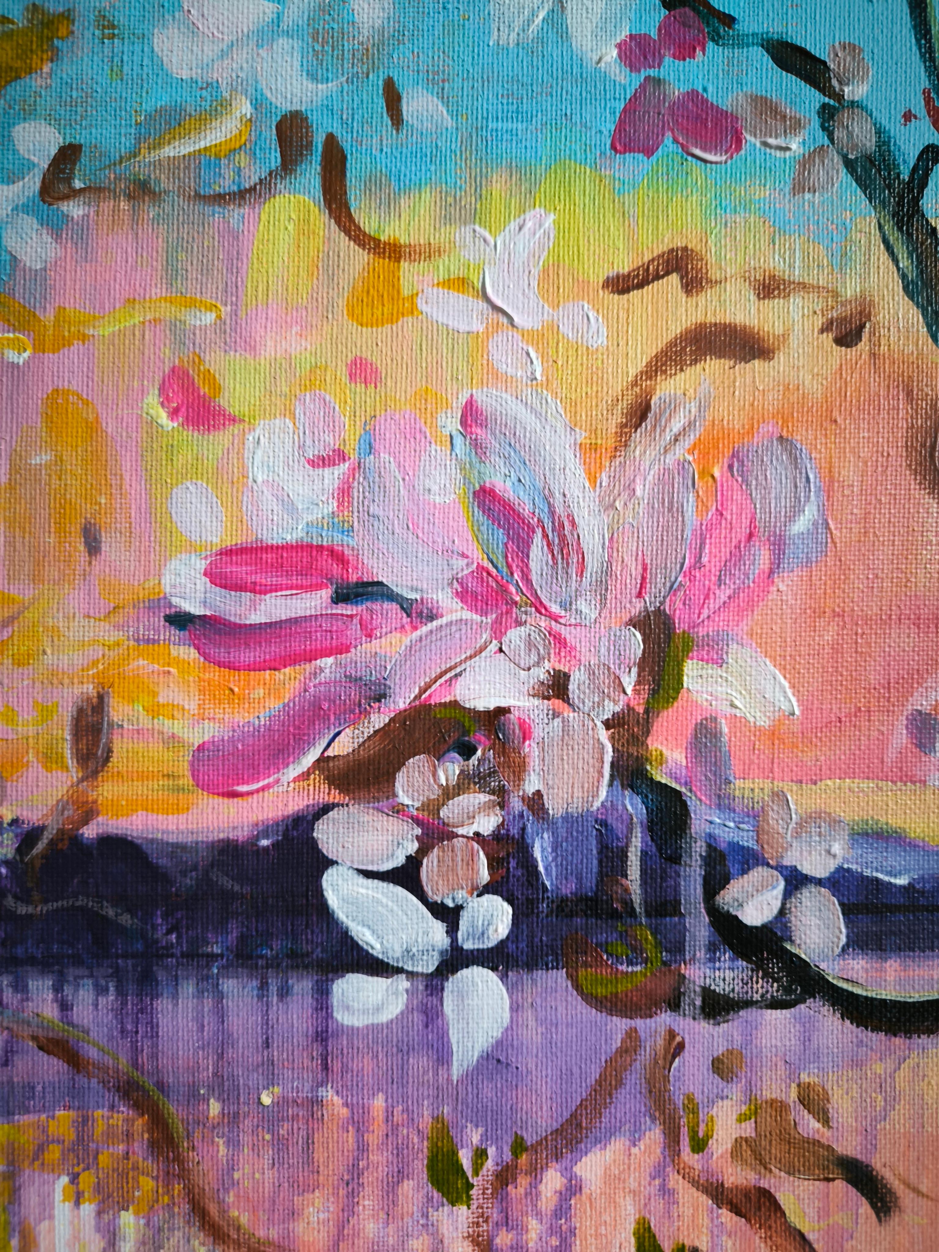 Pastel Waterside - Neo-Expressionist Painting by  Linda Clerget