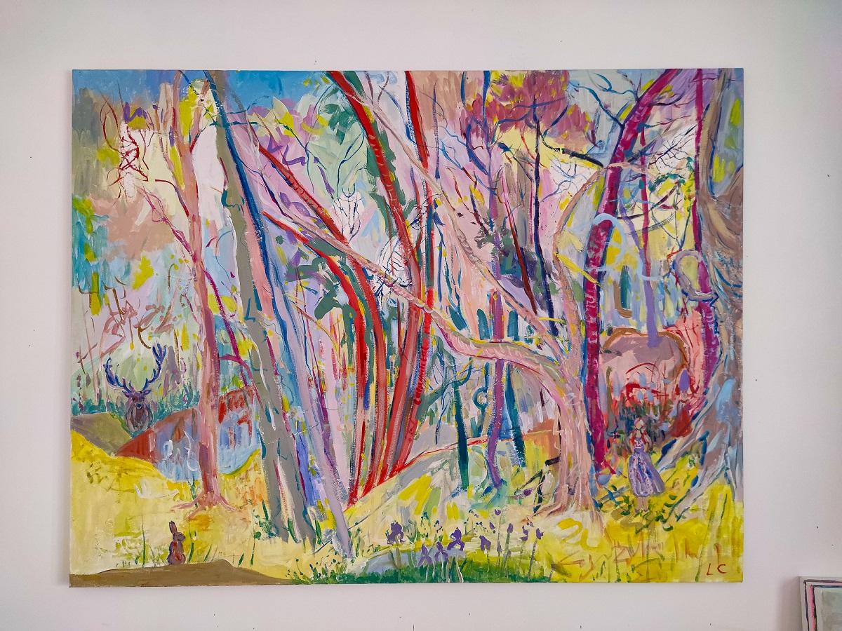 Presencia en el bosque - Painting Fauvista de  Linda Clerget