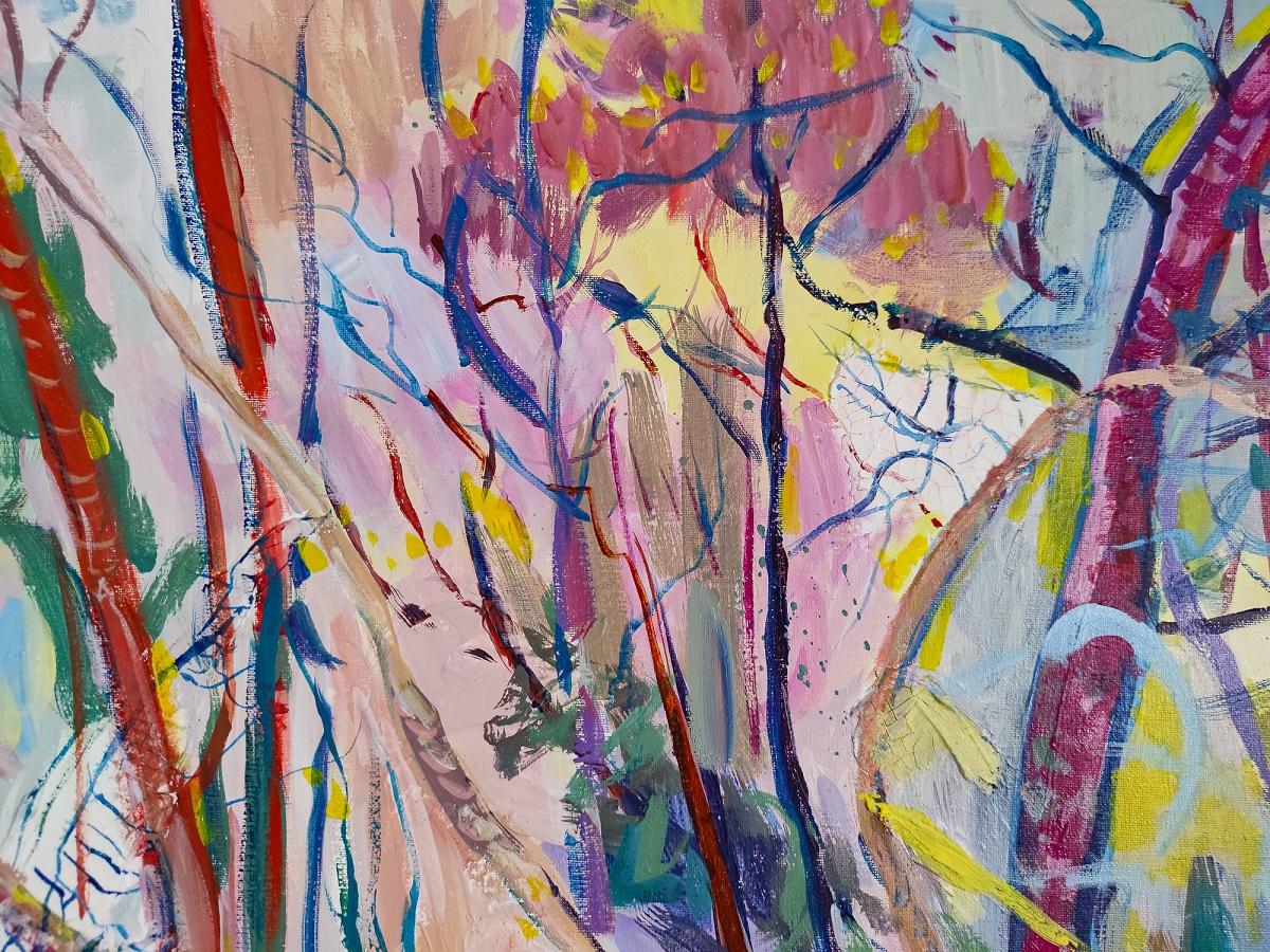 Presencia en el bosque - Acrílico sobre lienzo, 116 x 89 cm

Inspirada en el emblemático Bosque de Fontainebleau, donde Linda Clerget dibujó directamente del natural, esta obra de arte capta el alma del bosque con colores vibrantes y energía.