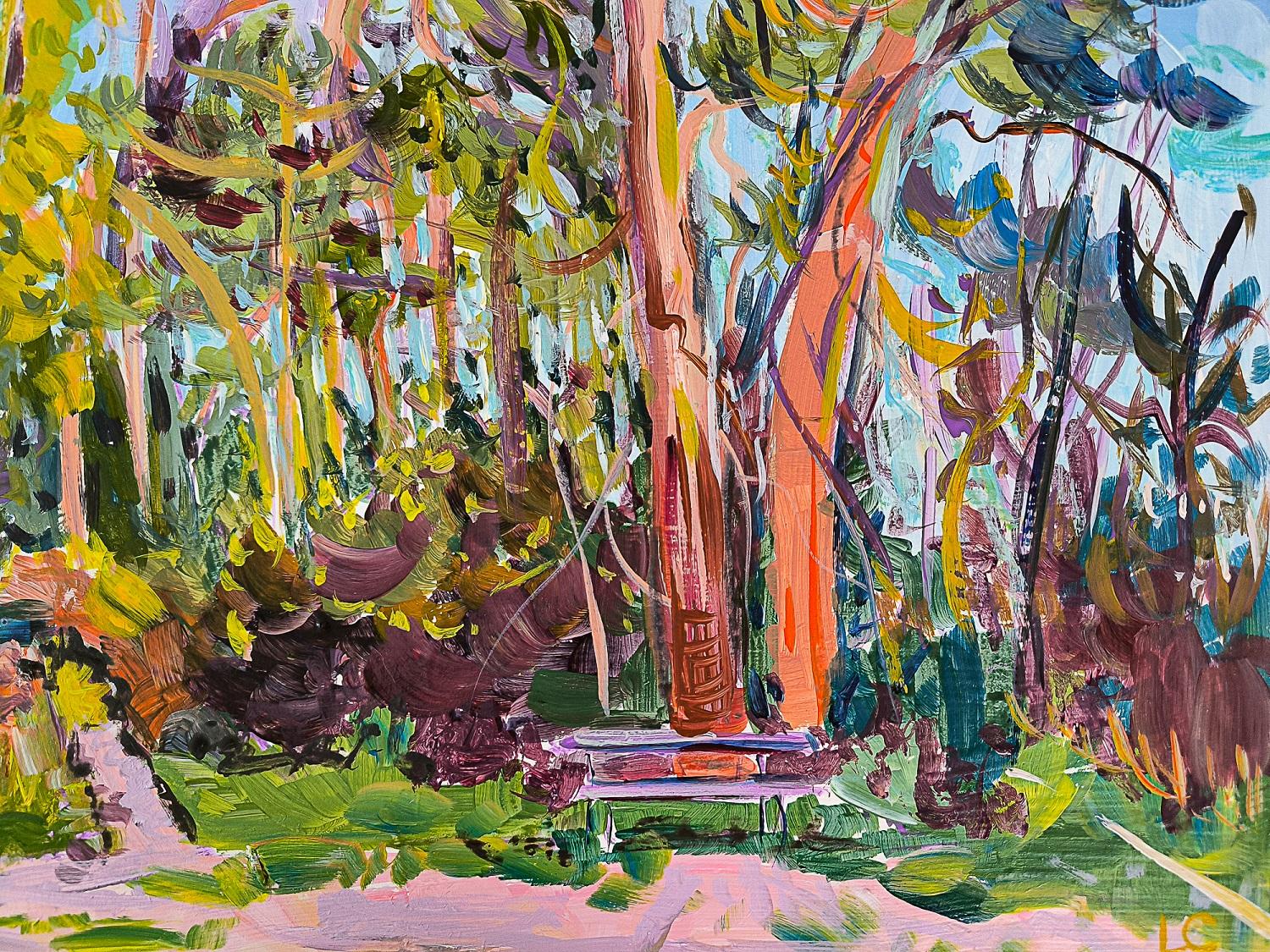 Riposare e respirare - Abstract Painting Marrone di  Linda Clerget